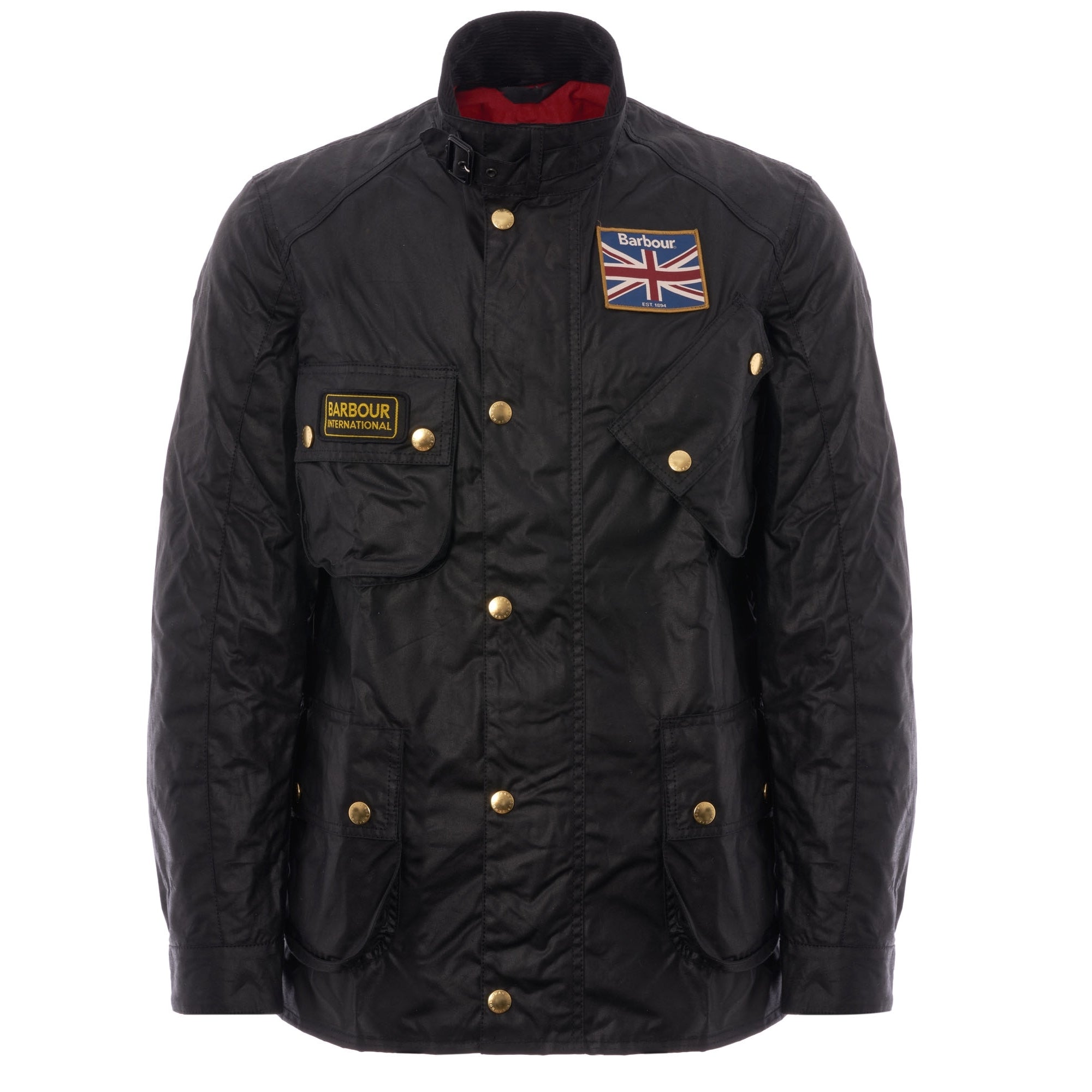 Barbour International Union Jack Wax Jacket (Black) at Dandy Fellow