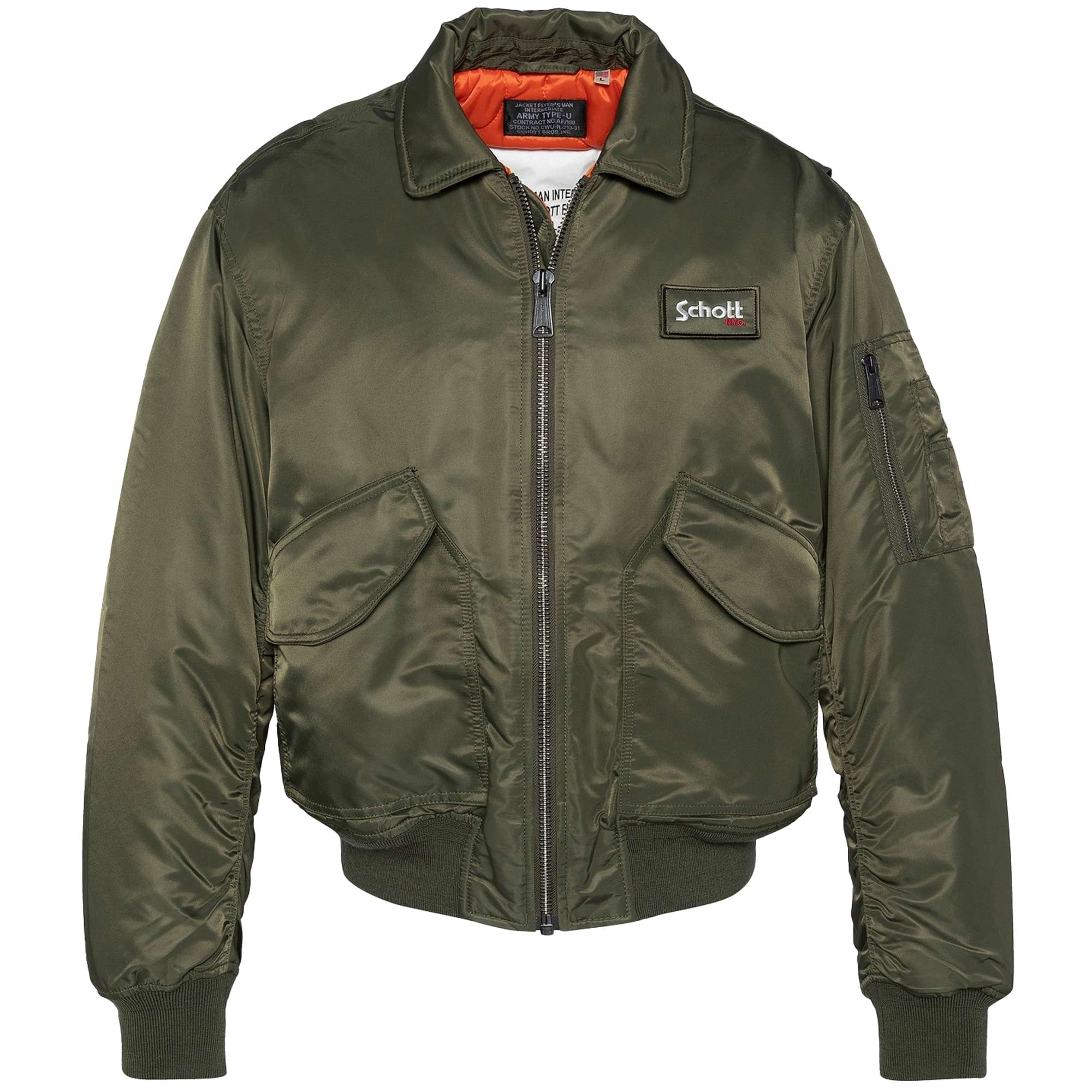 Schott 90's Fit Bomber Jacket - Army Khaki 21090RS-AR – Dandy Fellow