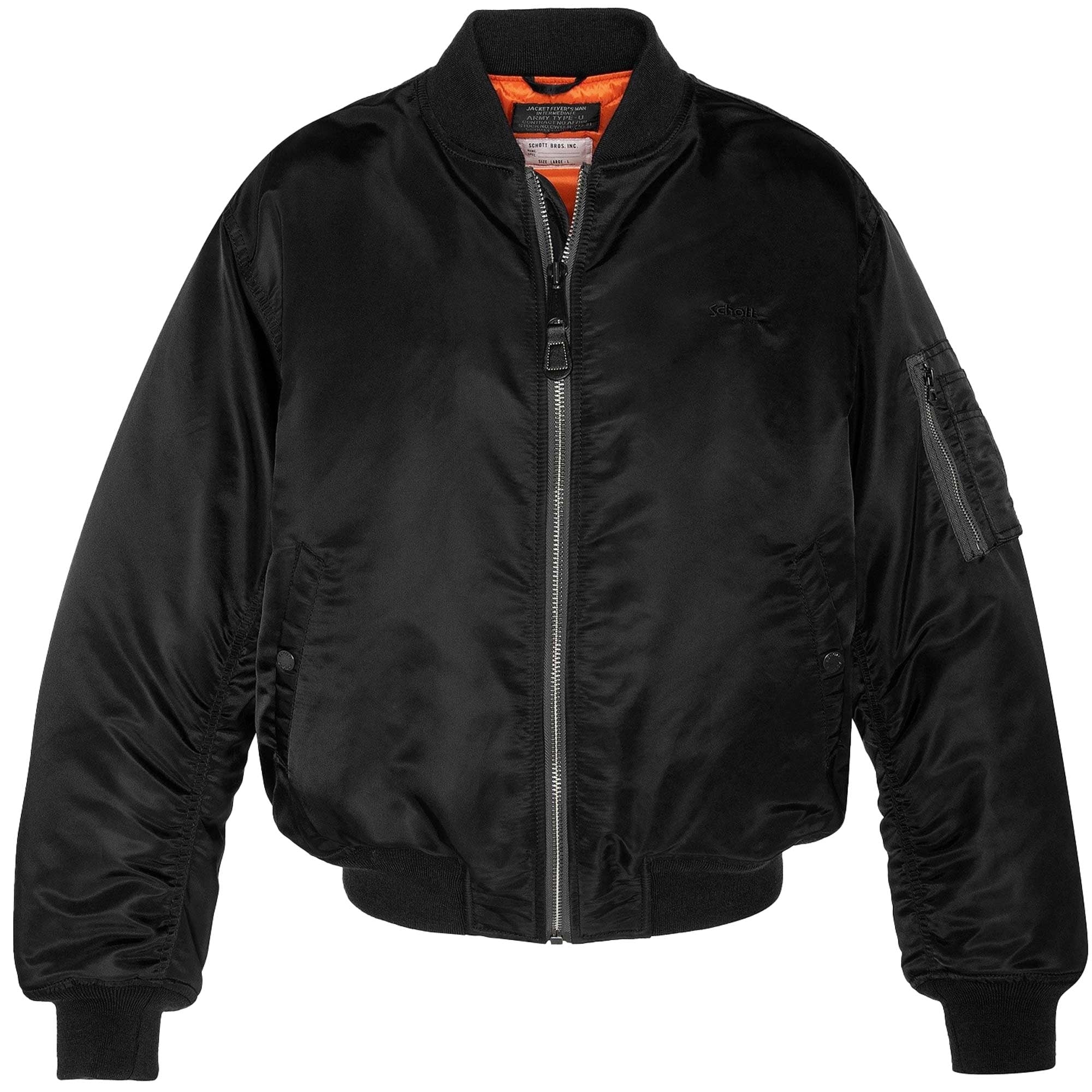 Schott MA-1 90's Fit Bomber Jacket - Black AIR90RS-BLK – Dandy Fellow