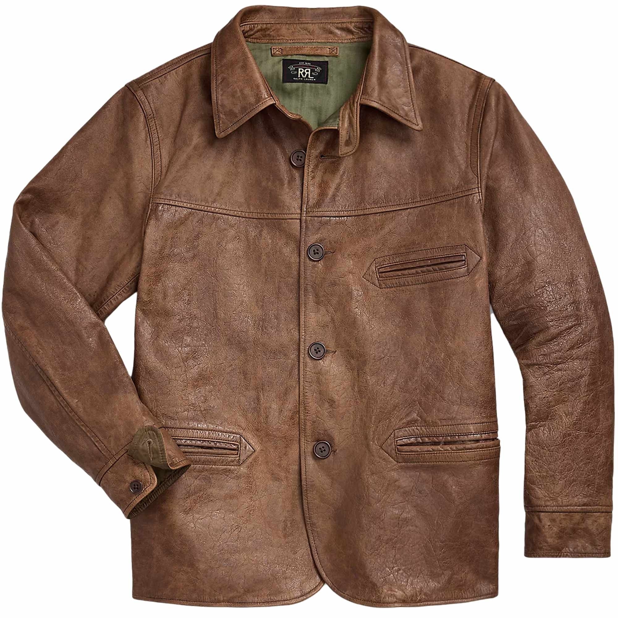 RRL by Ralph Lauren Leather Car Coat - Desert Tan – Dandy Fellow