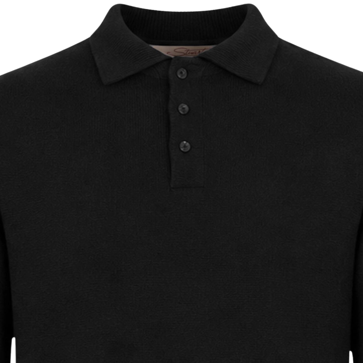 Stuarts London Mayfair Merino Polo - Black