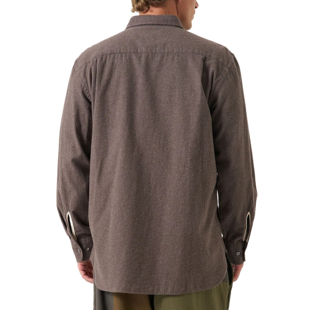 Universal Works Brushed Flannel Square Pocket Shirt - Brown