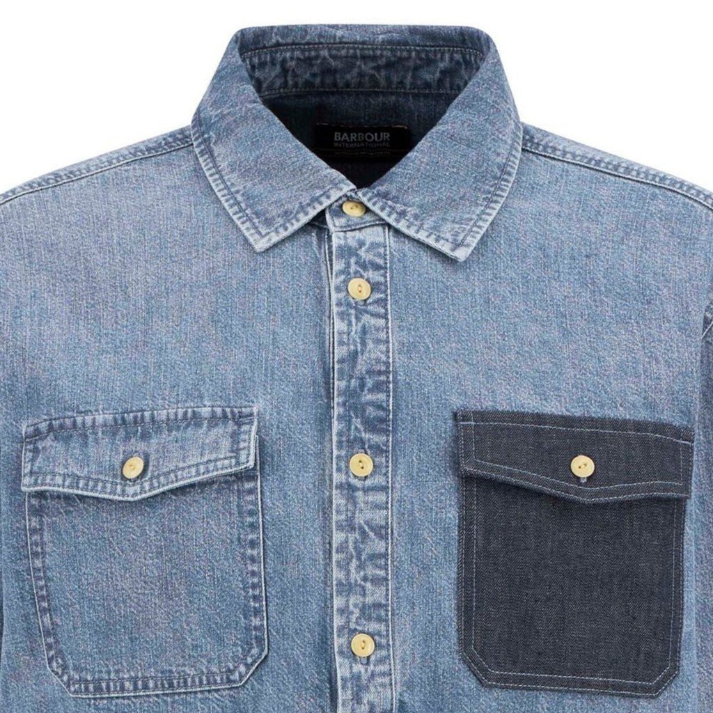 Barbour International Chopper Denim Shirt - Washed Indigo