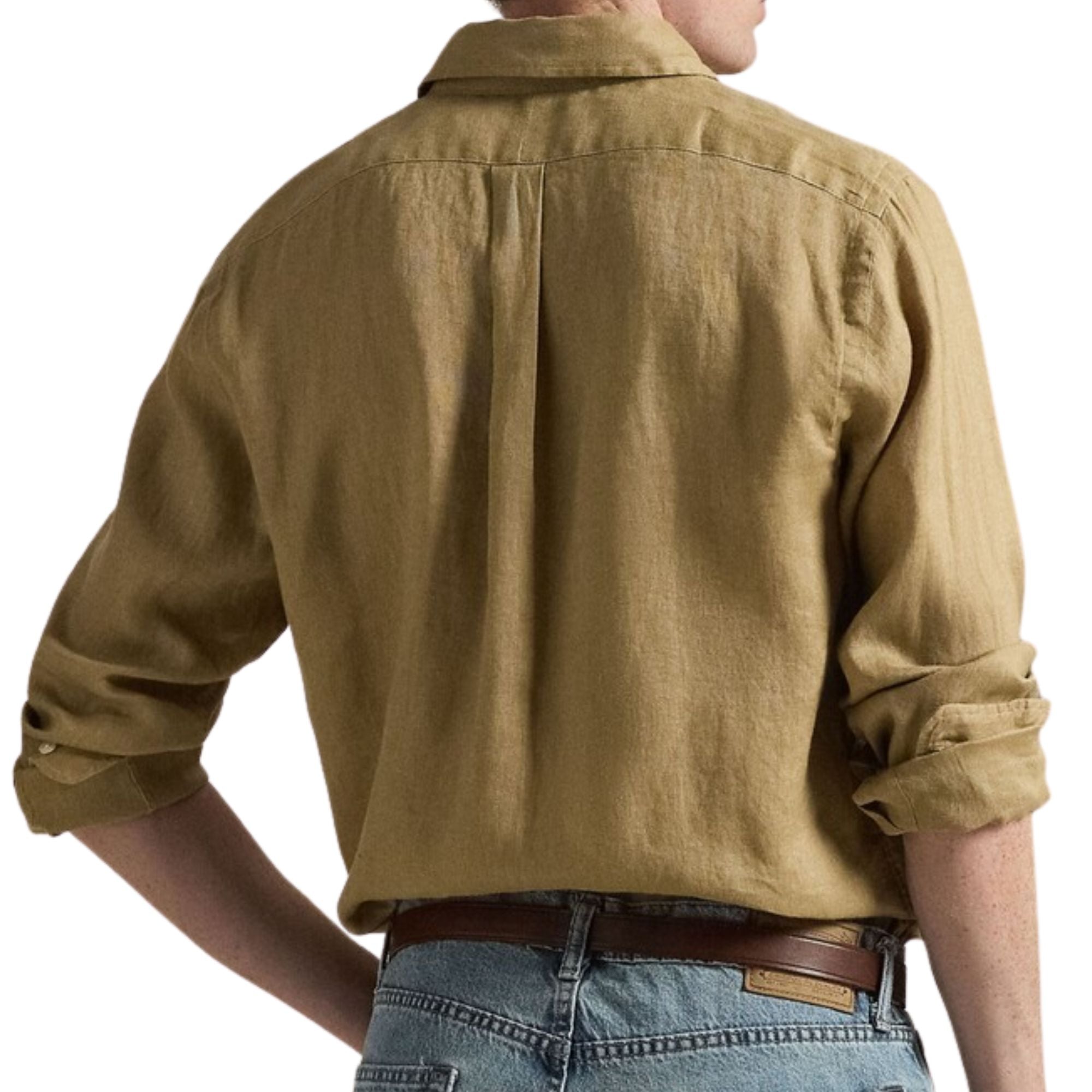 Custom Fit Linen Shirt - Tan