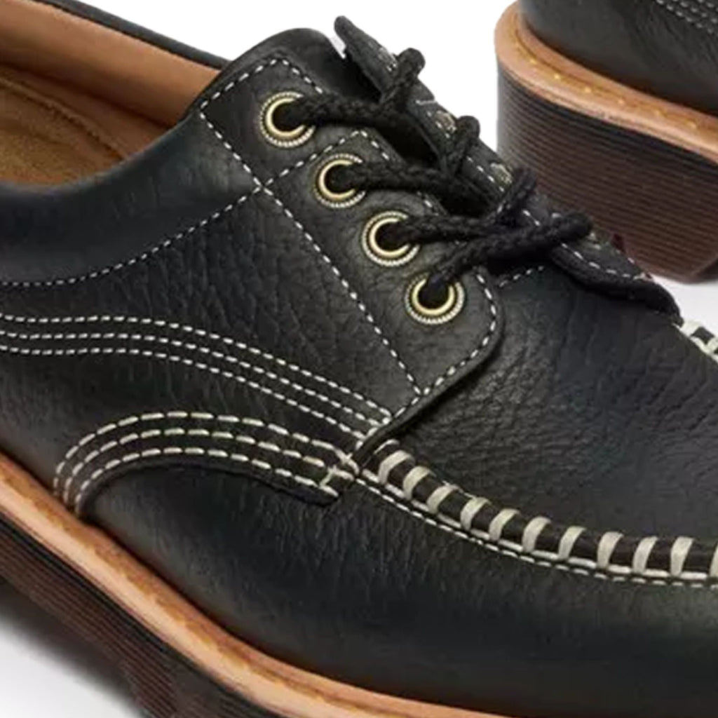 Dr. Martens Lowell Wild Grain Leather Moc Toe - Black