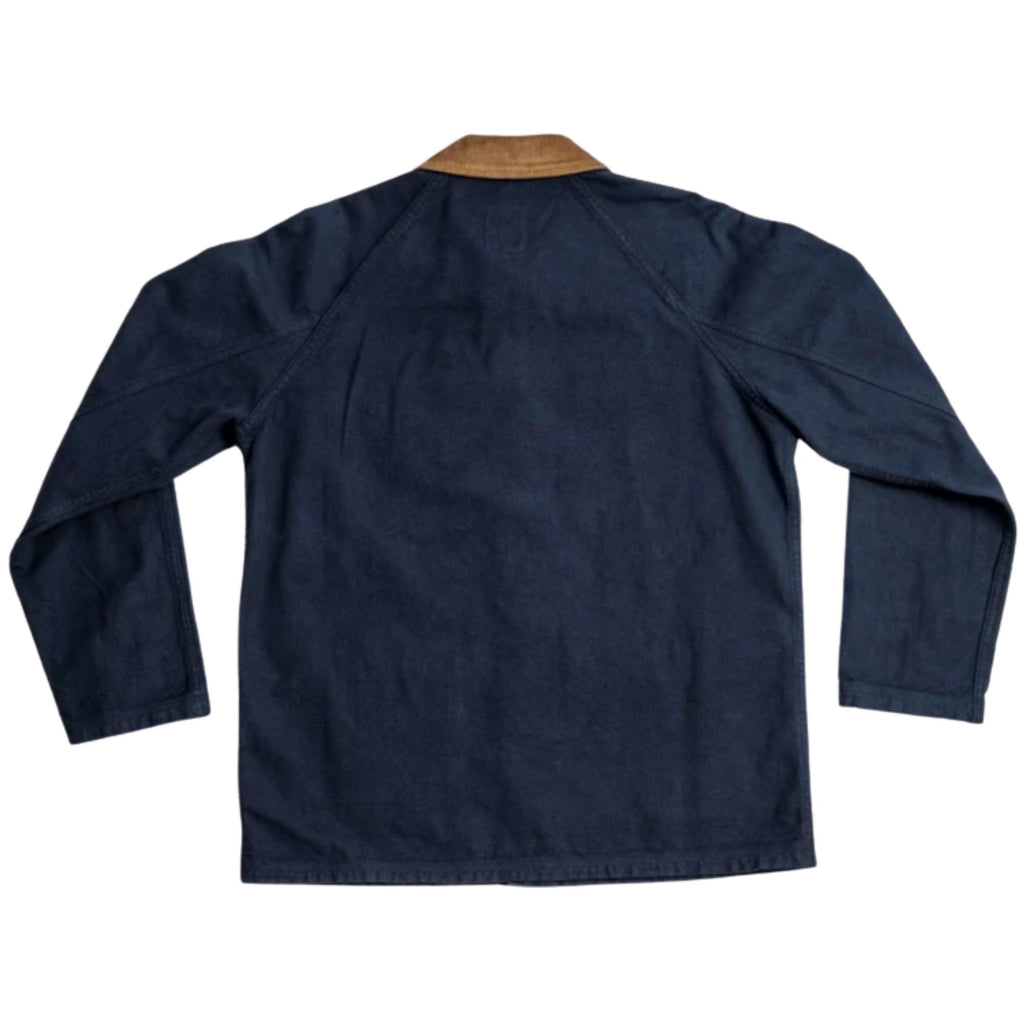 Heimat Cotton Canvas Contrast Collar Journey Coat - Ink