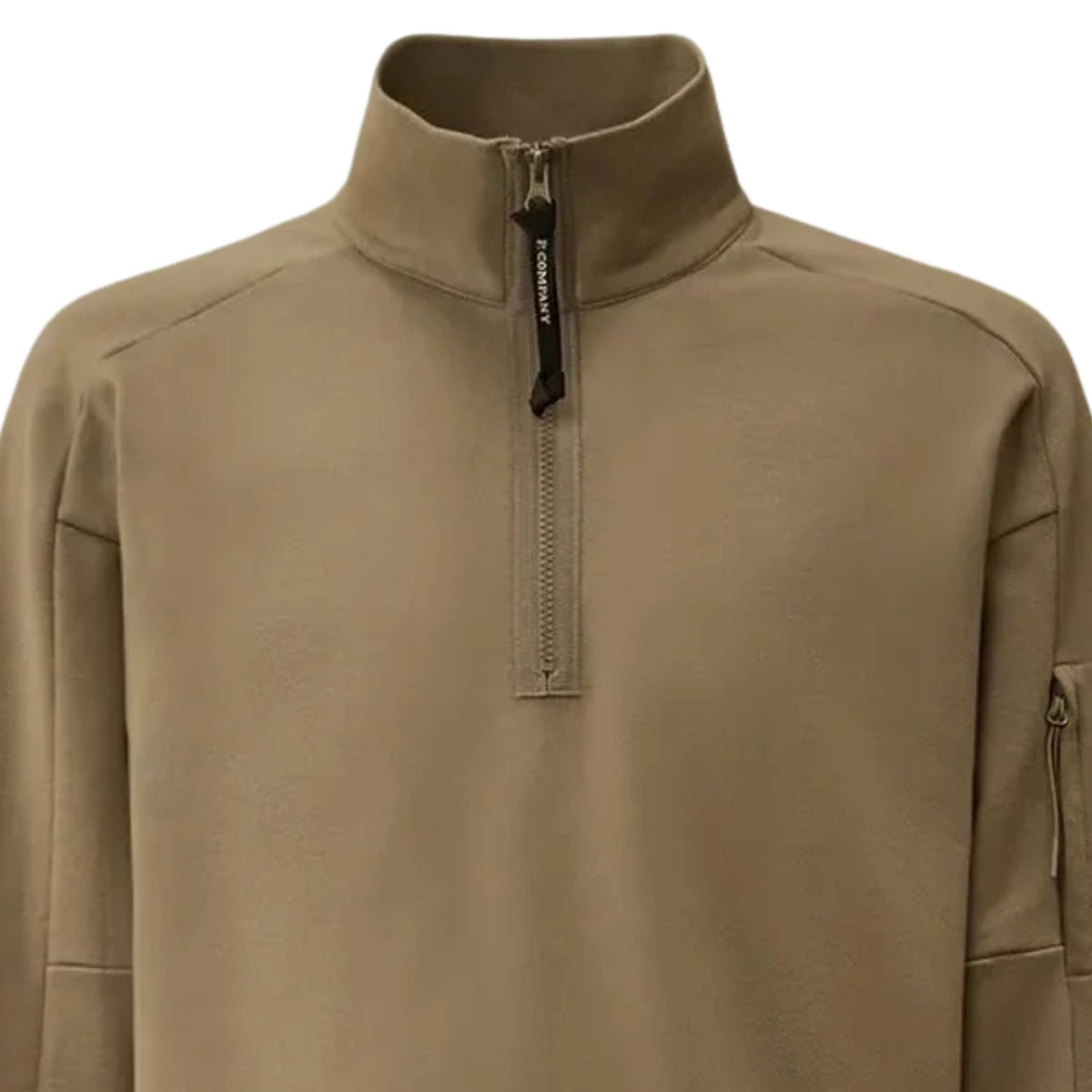 C.P. Company Diagonal Raised Fleece Lens Half Zip Sweatshirt - Ermine