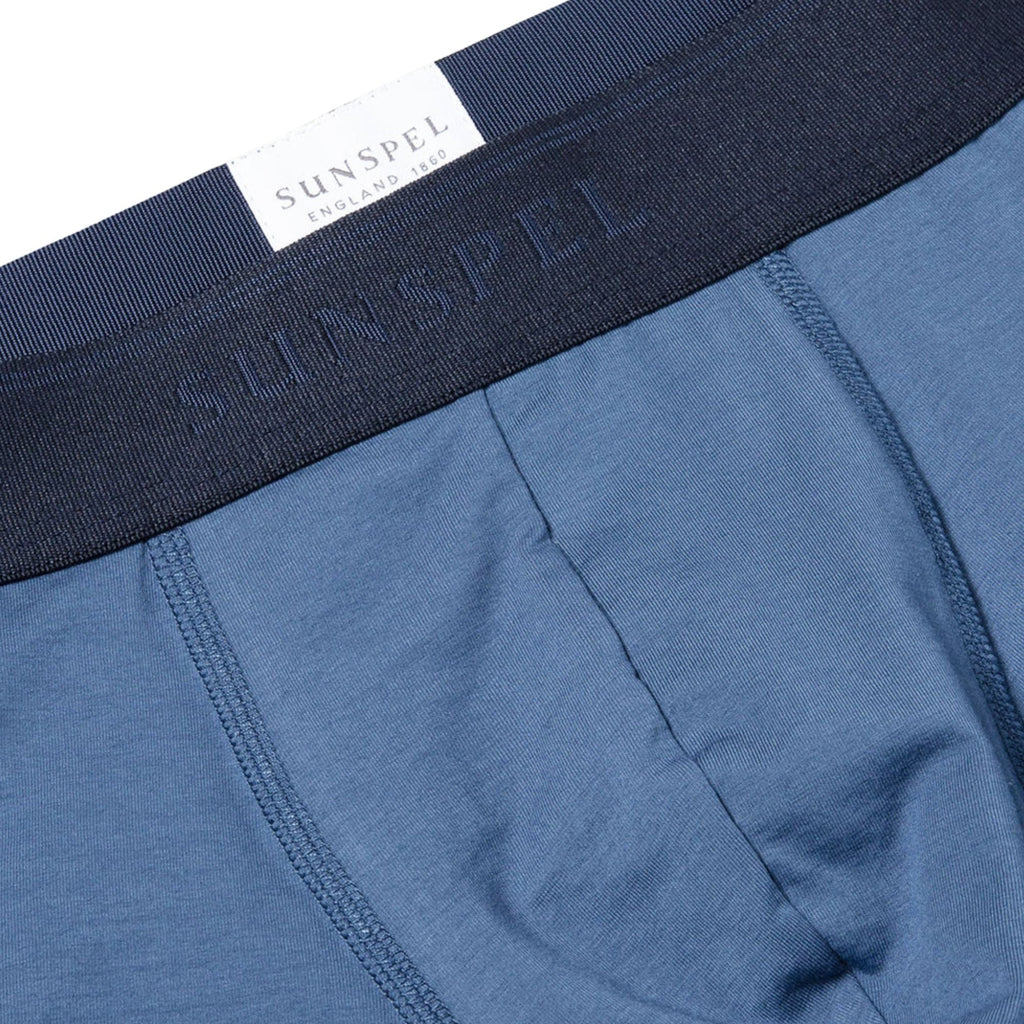 Sunspel Stretch Cotton Boxer Briefs - Atlantic Blue