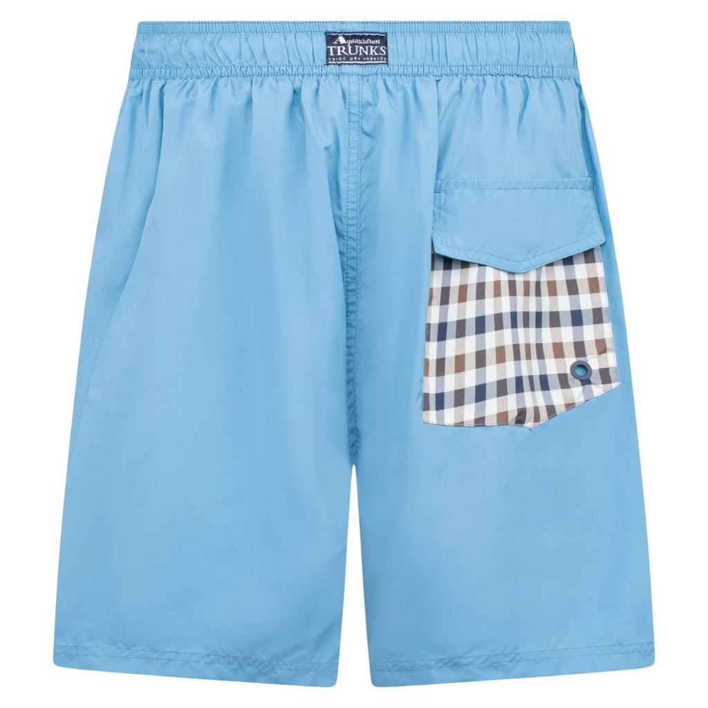Aquascutum Club Check Pocket Beach Shorts - Avio Blue