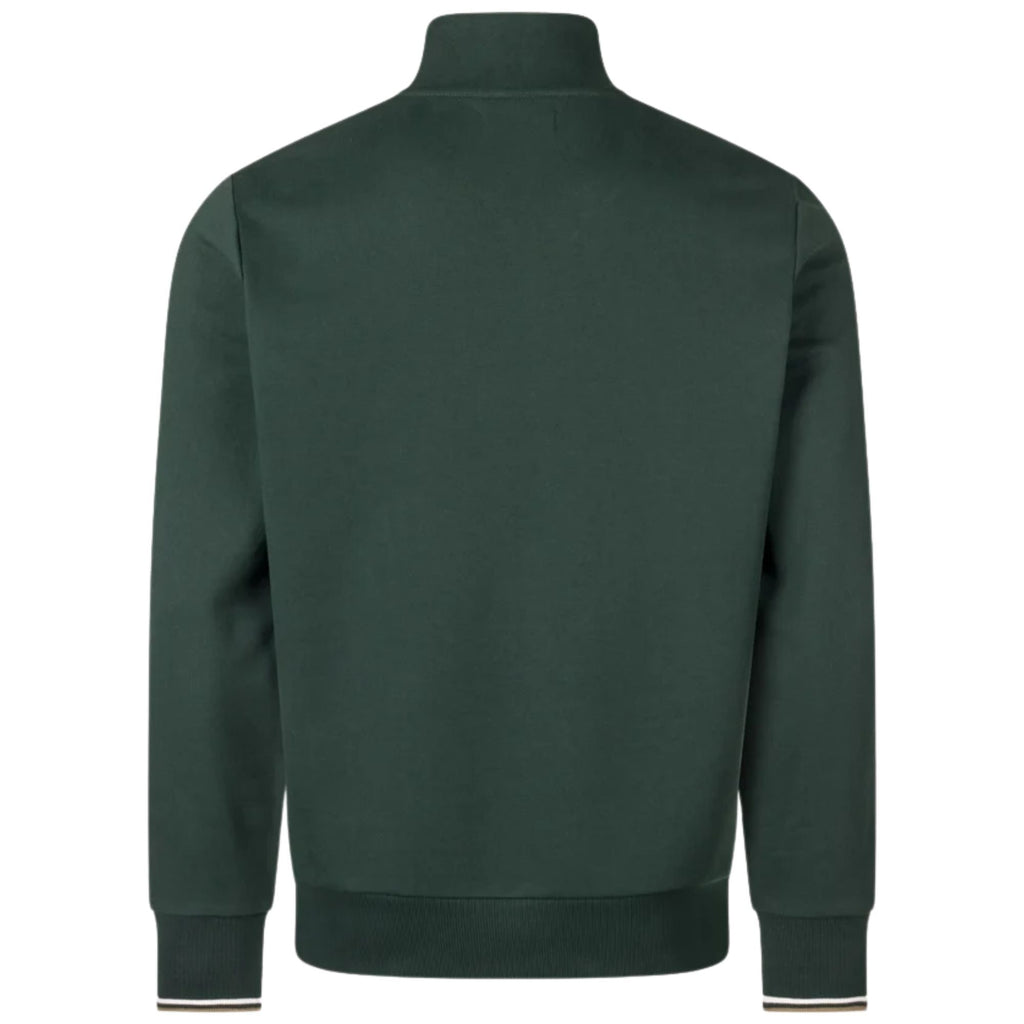 Fred Perry Half Zip Sweatshirt - Grassroots/Ecru/Bronze