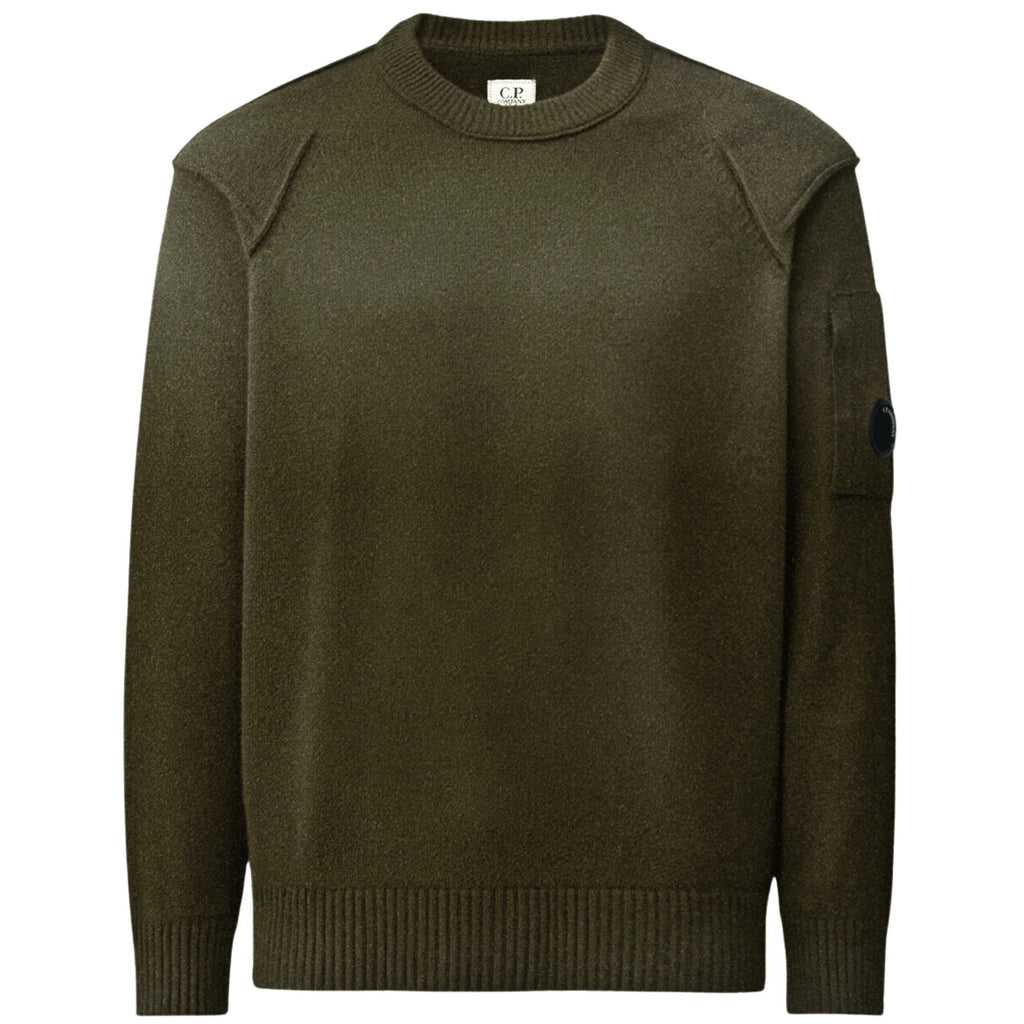 C.P Company Lambswool Lens Crewneck Sweater - Ivy Green