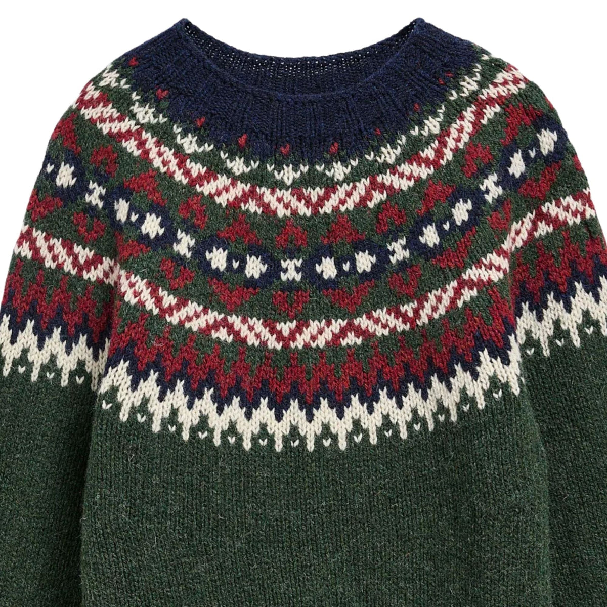Barbour Scottish Made Fair Isle Crew Neck Jumper - Green