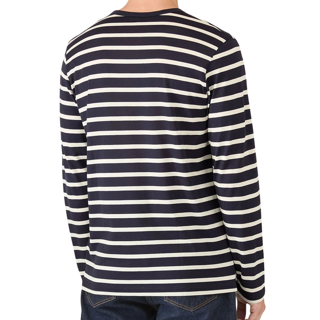 Sunspel Long Sleeve Classic T-Shirt - Navy/Ecru