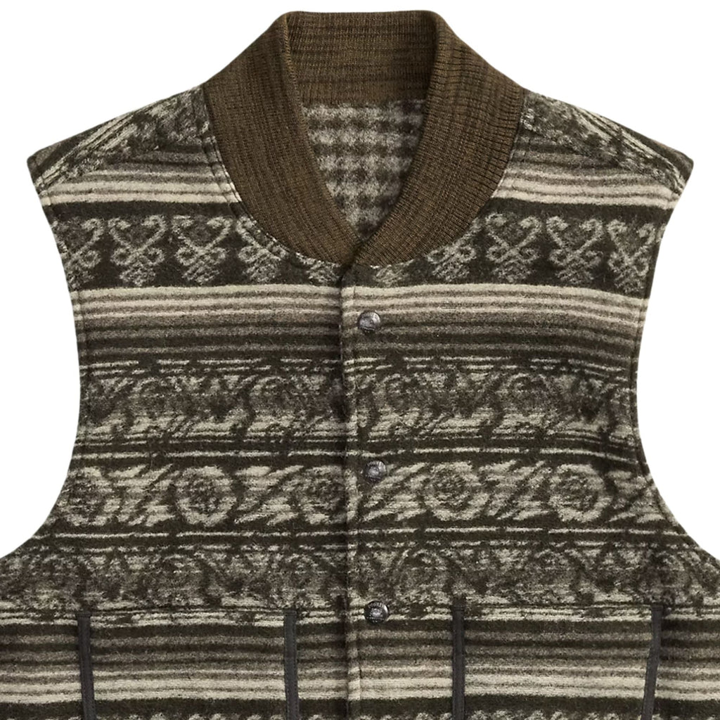 RRL by Ralph Lauren  Reversible Double-Knit Jacquard Gilet - Black/Multi