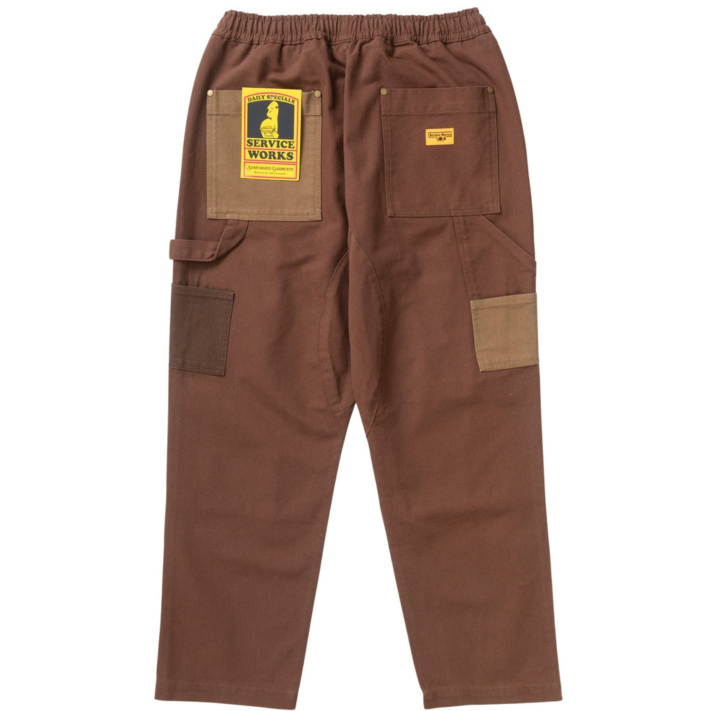 Service Works Patchwork Utility Chef Pants - Brown