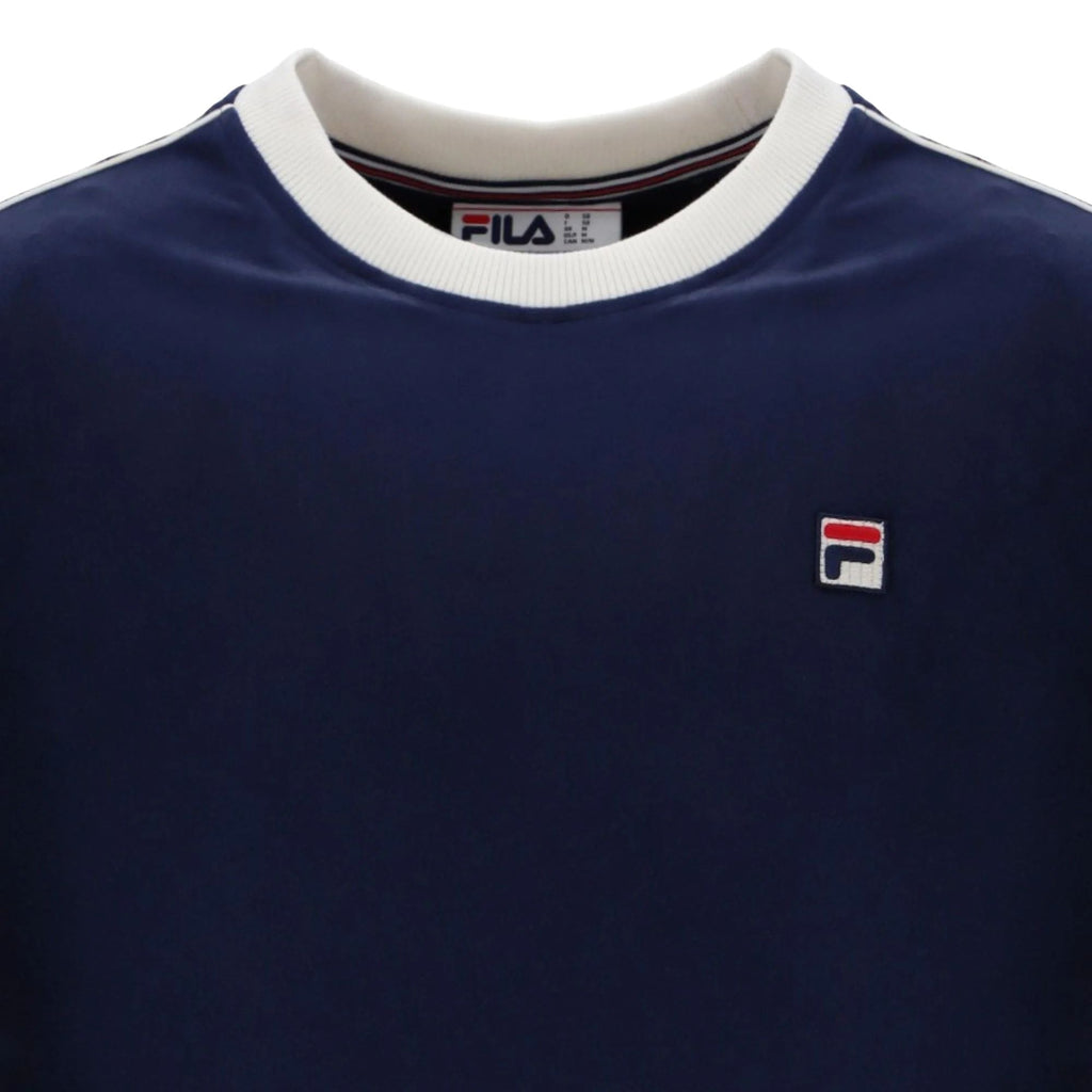 Fila Vintage Basilio Velour T-Shirt - Fila Navy