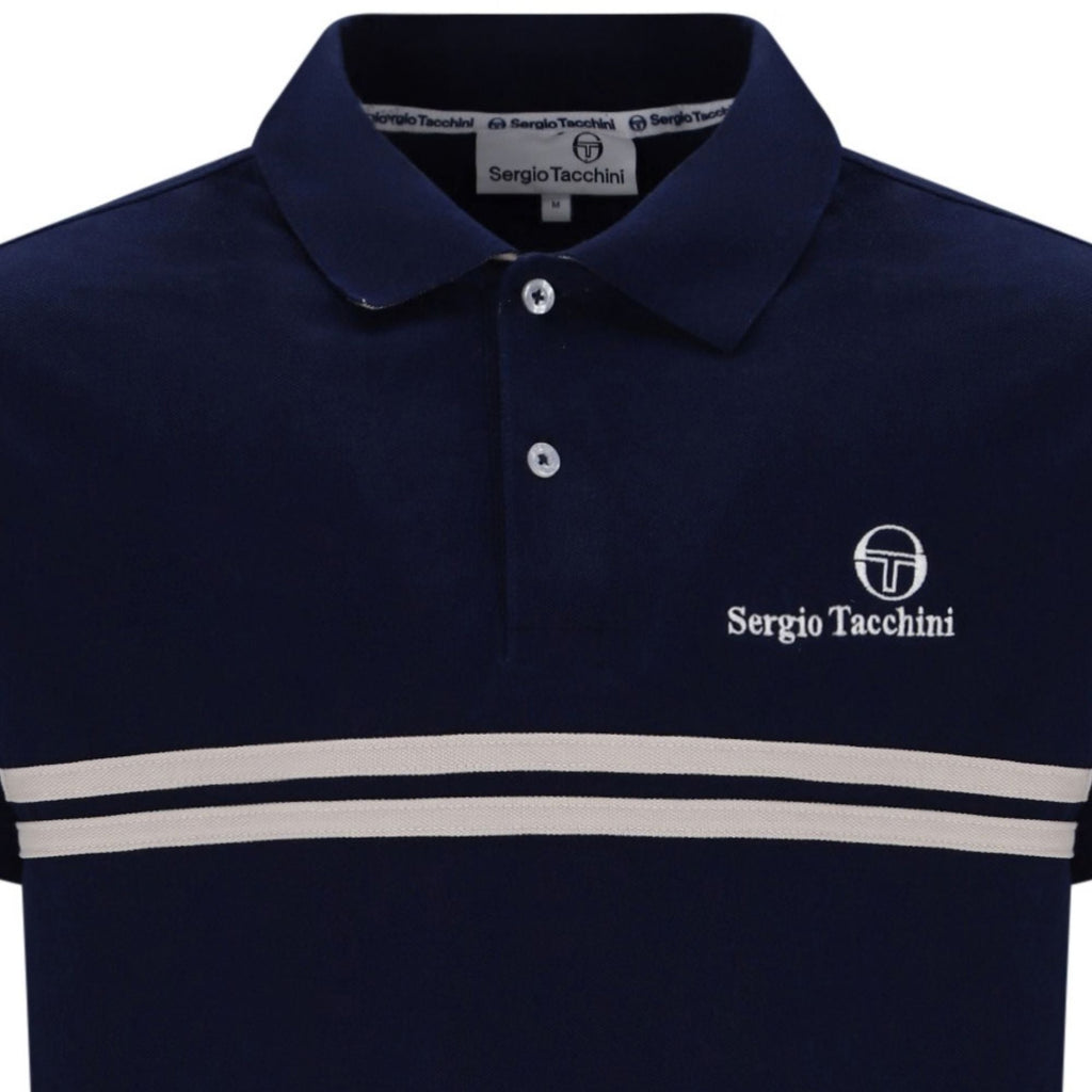 Sergio Tacchini New Supermac Polo Shirt - Maritime Blue/Peyote