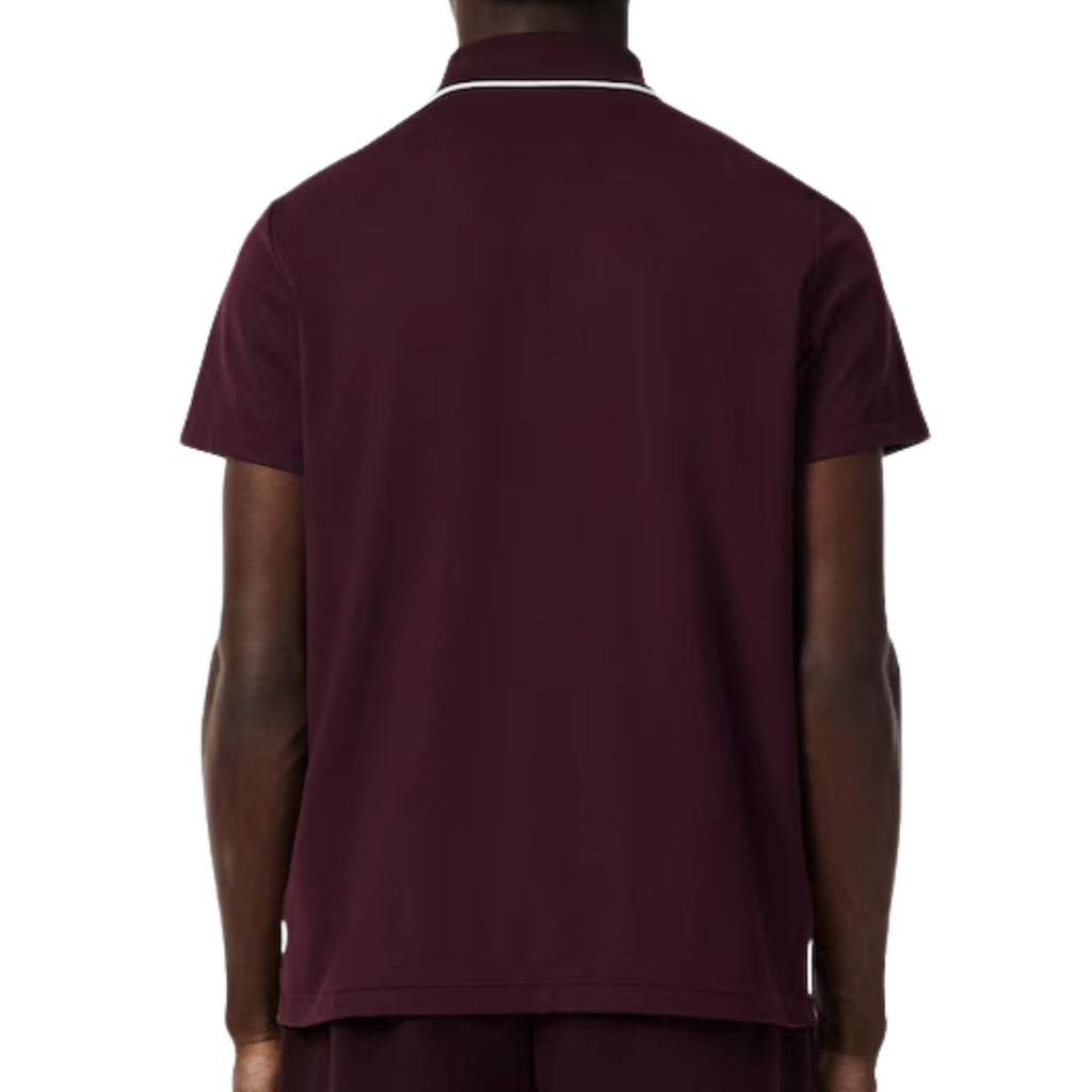 Lacoste Ultra Dry Badge Accent Tennis Heritage Polo Shirt - Merlot