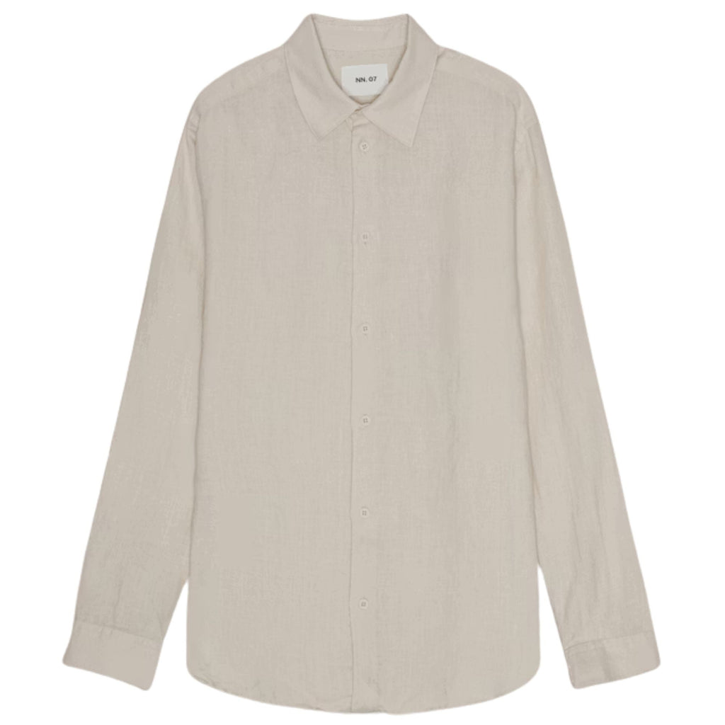 NN07 Enzo Classic Collar Linen Shirt - Oat