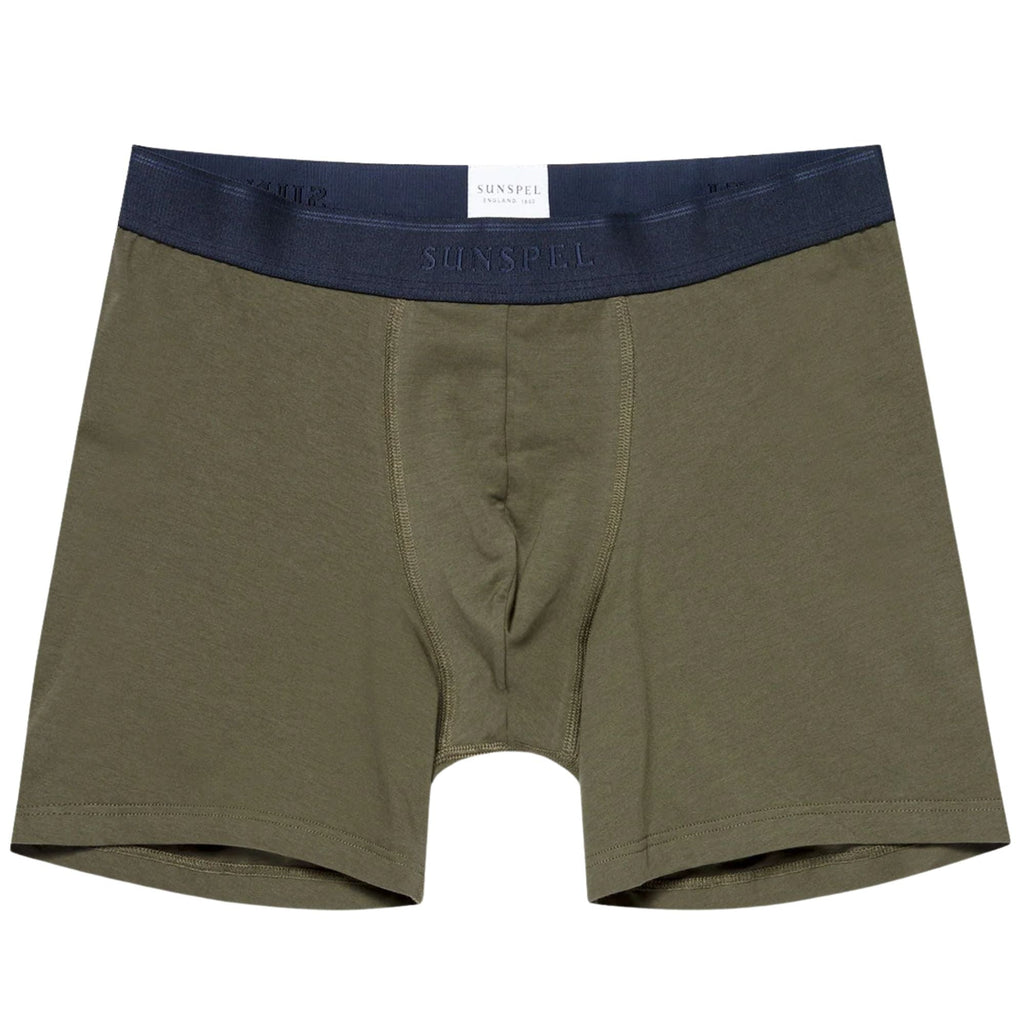 Sunspel Stretch Cotton Boxer Briefs - Khaki