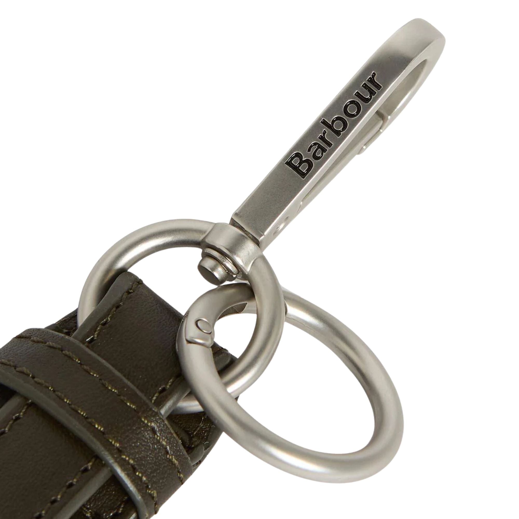Barbour Brunton Leather Wallet & Keychain Gift Set - Dark Olive