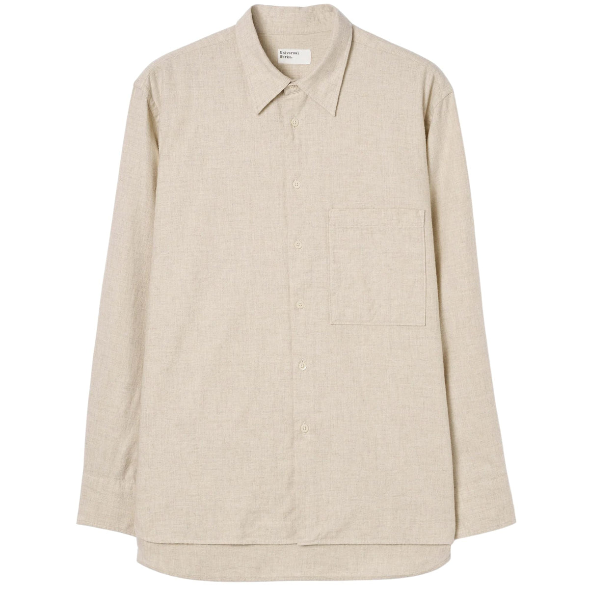 Universal Works Brushed Flannel Square Pocket Shirt - Ecru