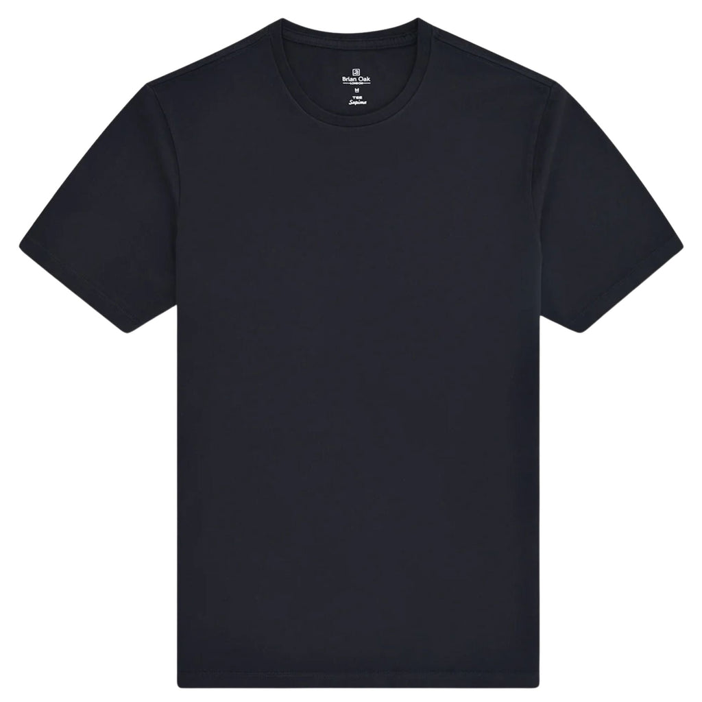 Stuarts London Brian Oak Pure Supima Cotton T-Shirt - Black