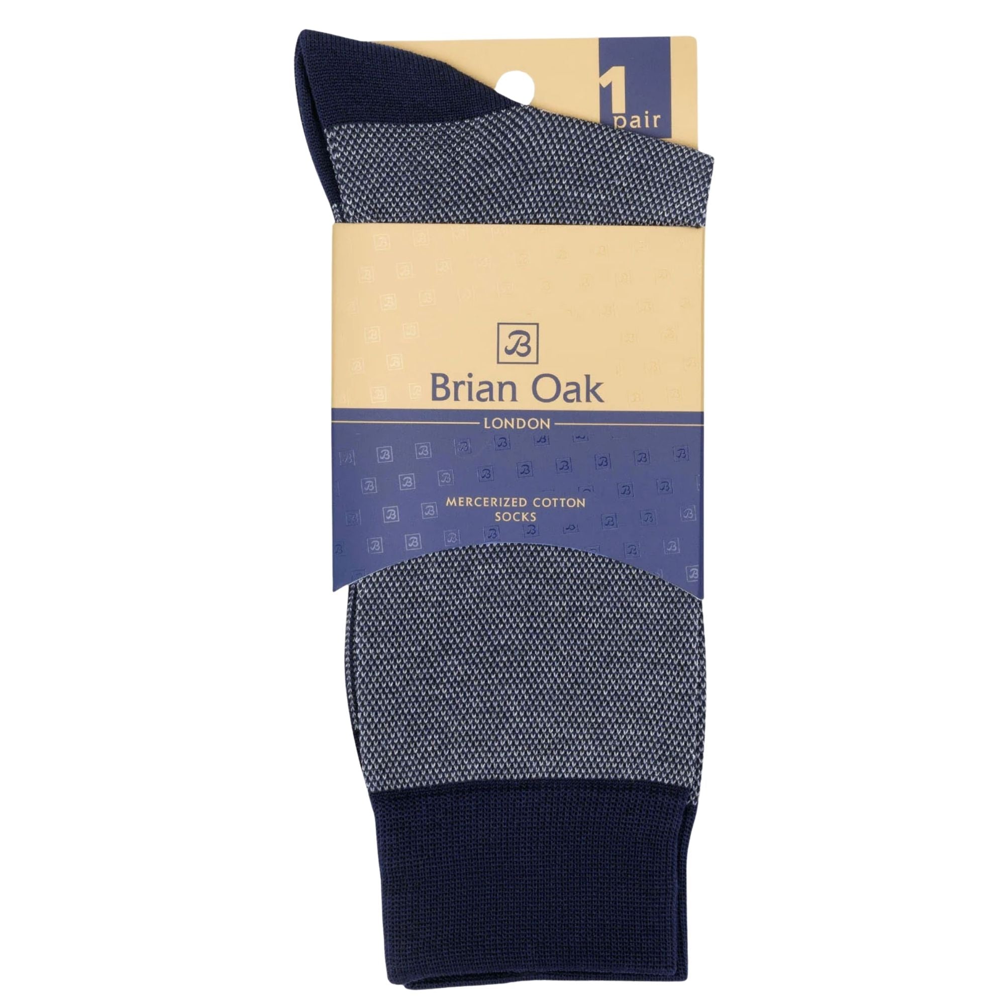 Stuarts London Brian Oak Birds Eye Patterned Socks - Navy