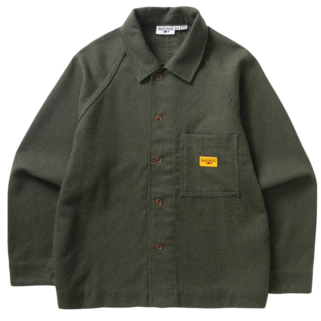 Service Works Flannel FOH Overshirt - Forest