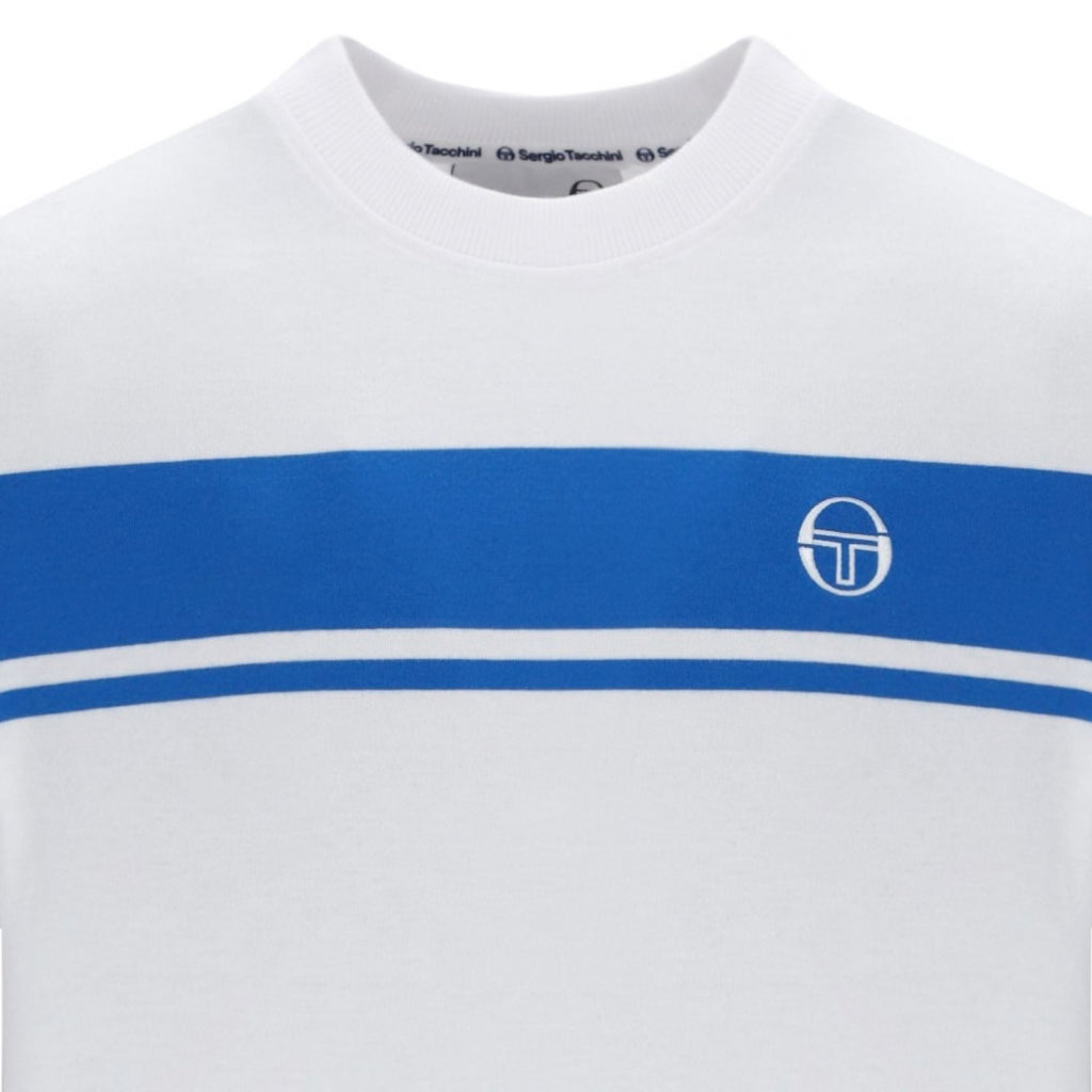 Sergio Tacchini Master Crewneck T-Shirt - White/Princess Blue