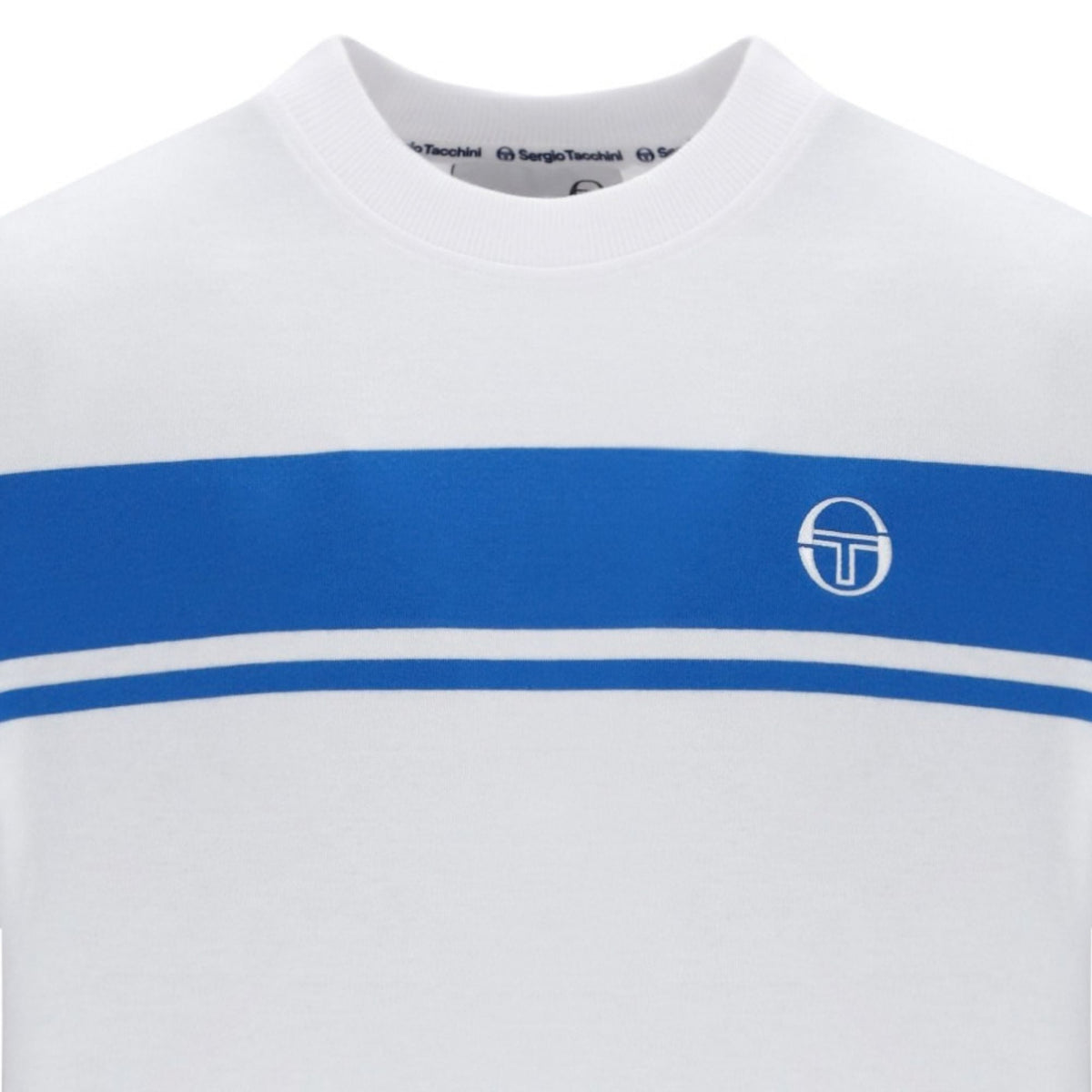 Sergio Tacchini Master Crewneck T-Shirt - White/Princess Blue