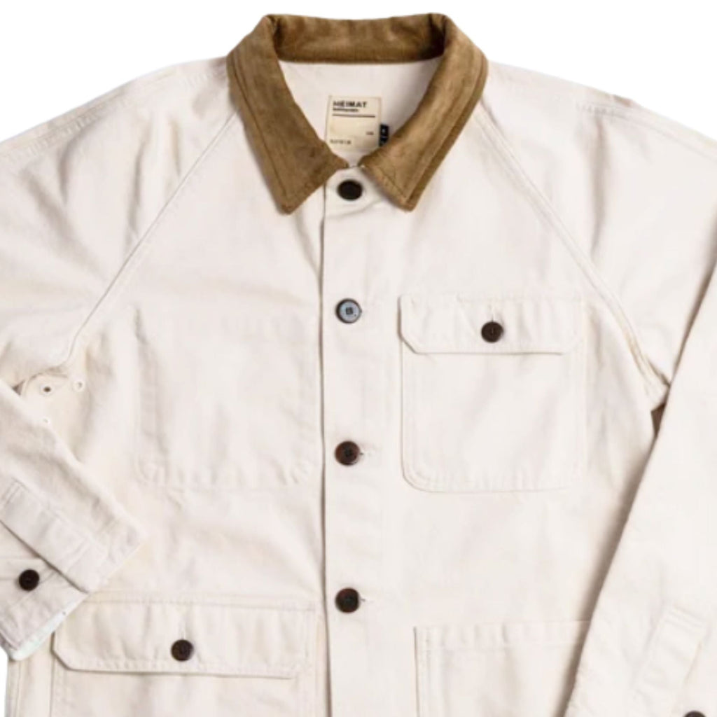 Heimat Cotton Canvas Contrast Collar Journey Coat - Seashell