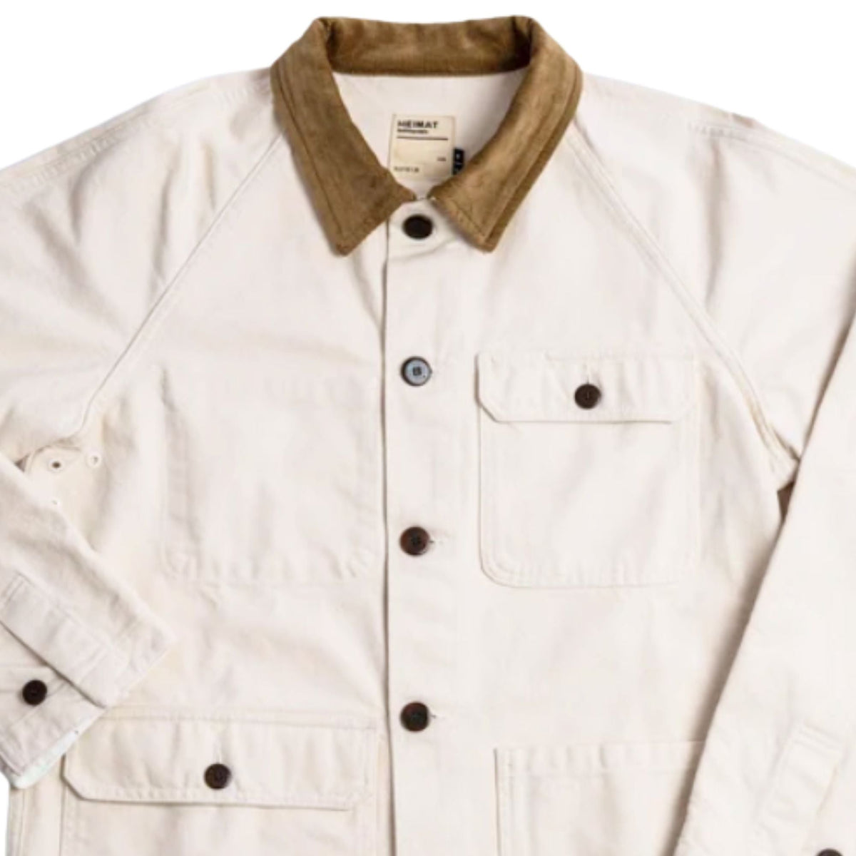 Heimat Cotton Canvas Contrast Collar Journey Coat - Seashell