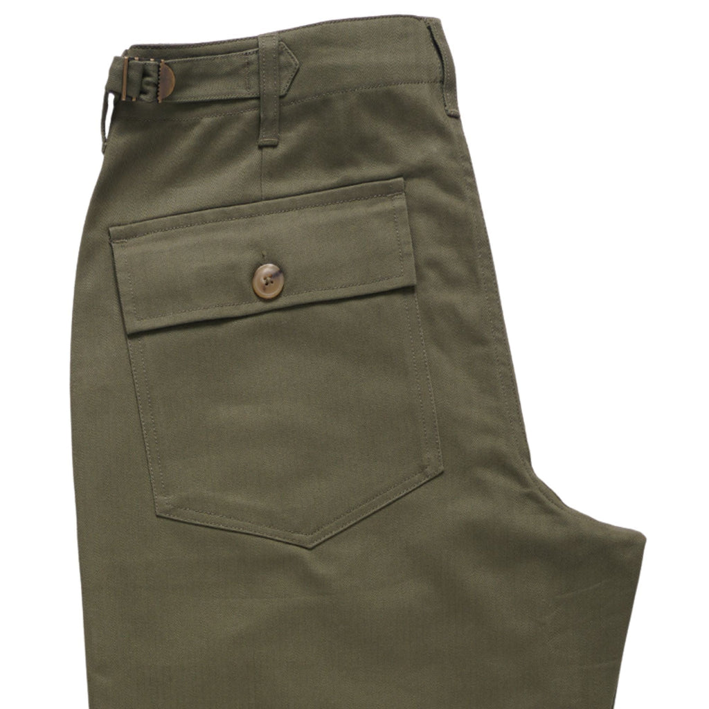 Real Hoxton Fatigue Pants -  Herringbone Jungle Green