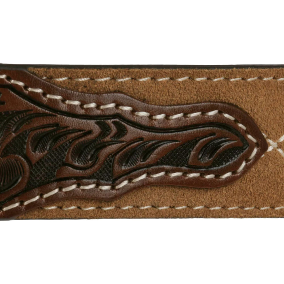 Stetson Tooled Tapered Leather Belt - Brown