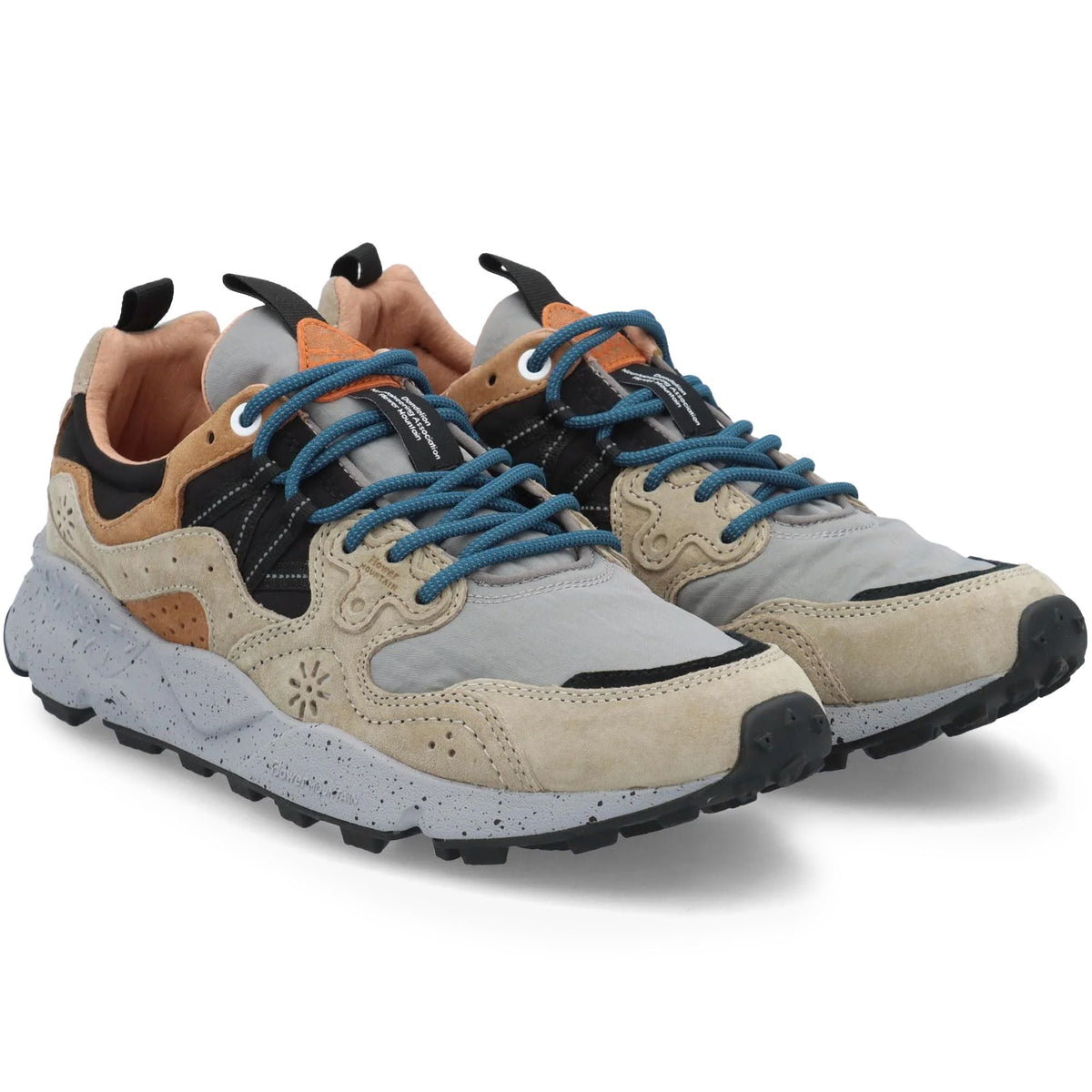 Flower Mountain Yamano 3 Man Trainers - Dark Beige/Grey/Black