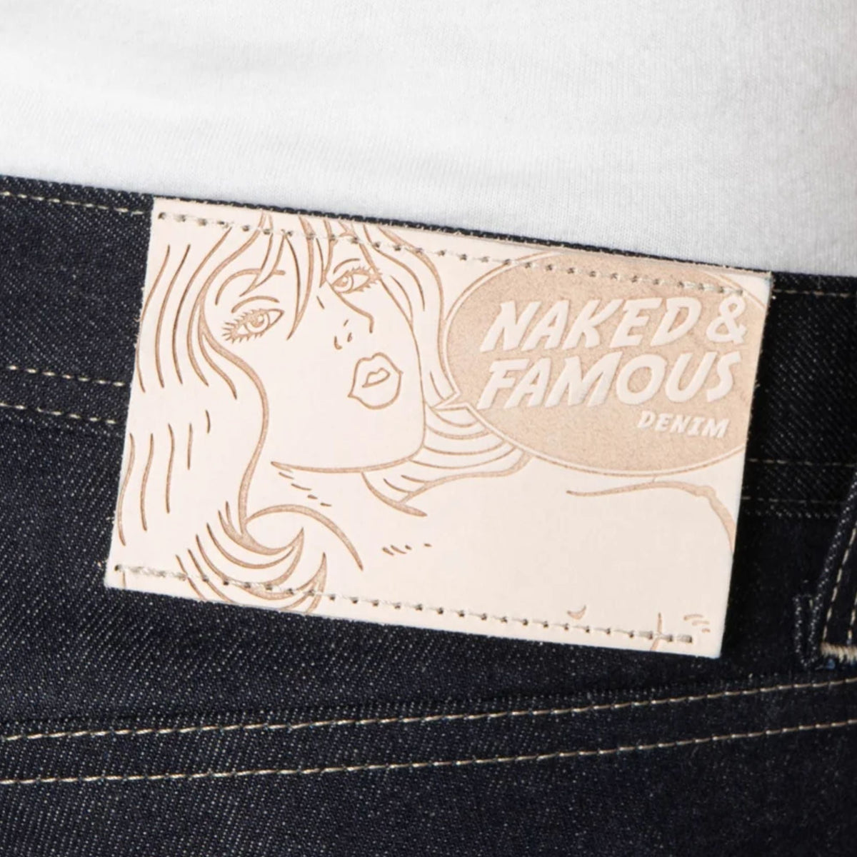 Naked and Famous Denim Strong Guy Fox Fibre Green Weft - Indigo