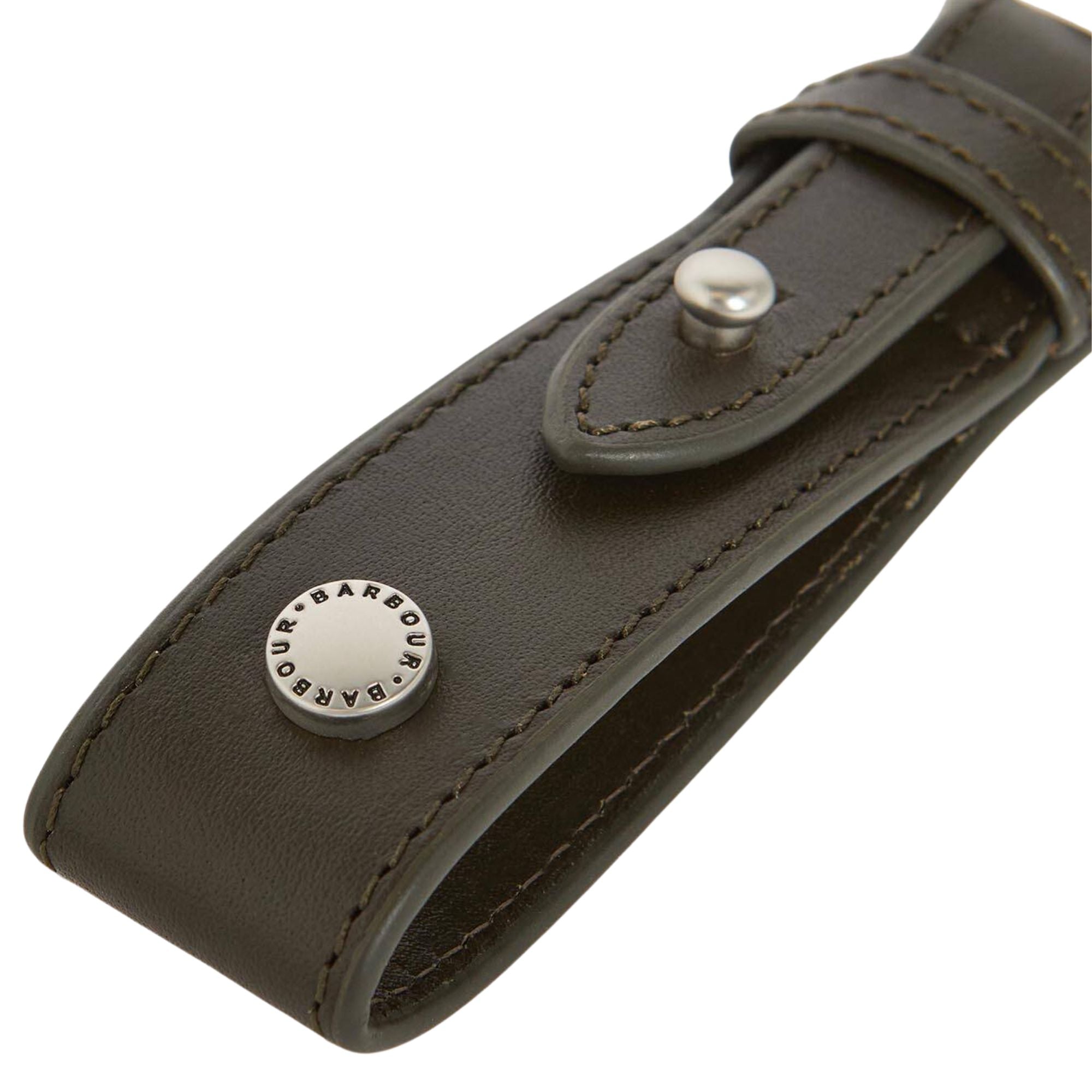 Barbour Brunton Leather Wallet & Keychain Gift Set - Dark Olive