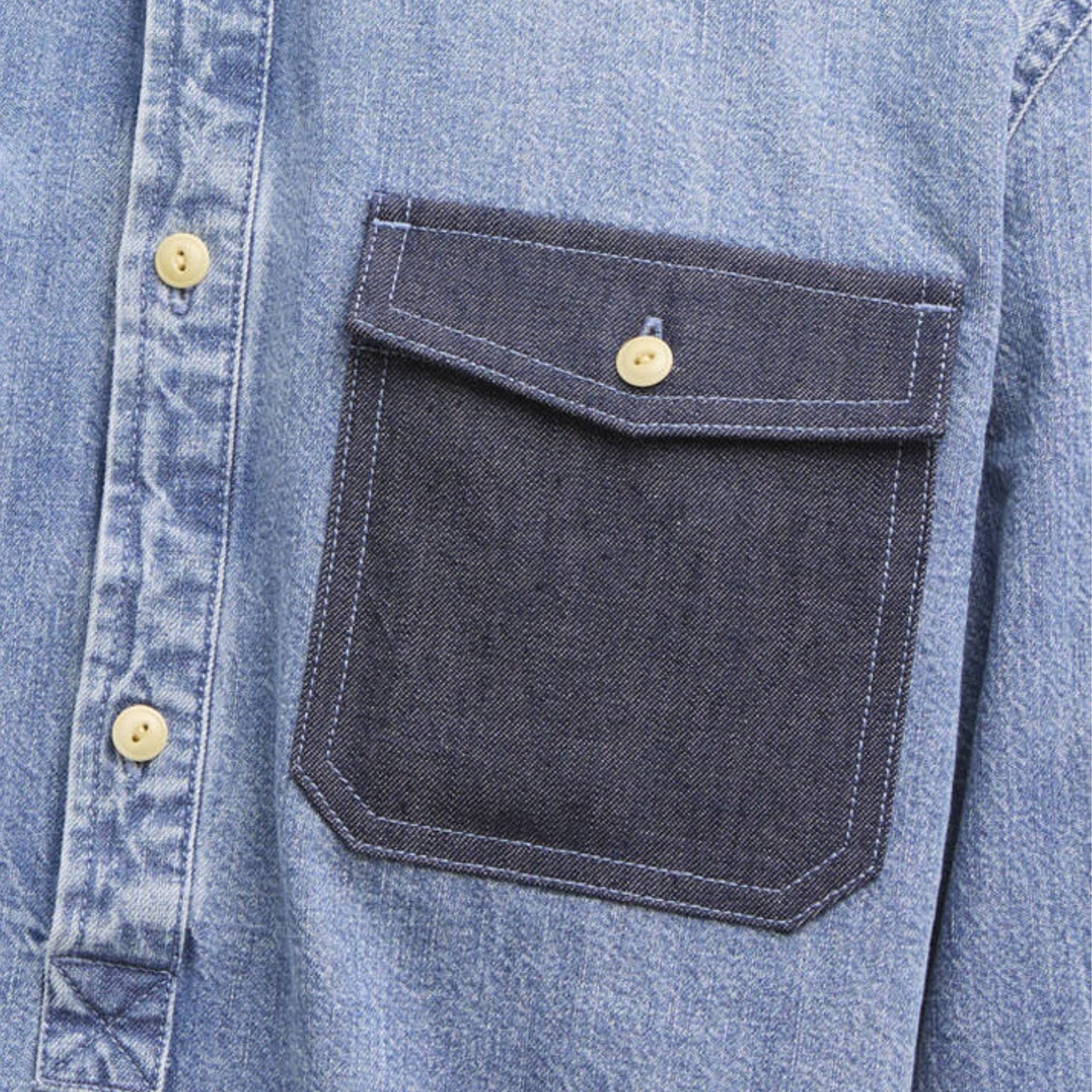 Barbour International Chopper Denim Shirt - Washed Indigo