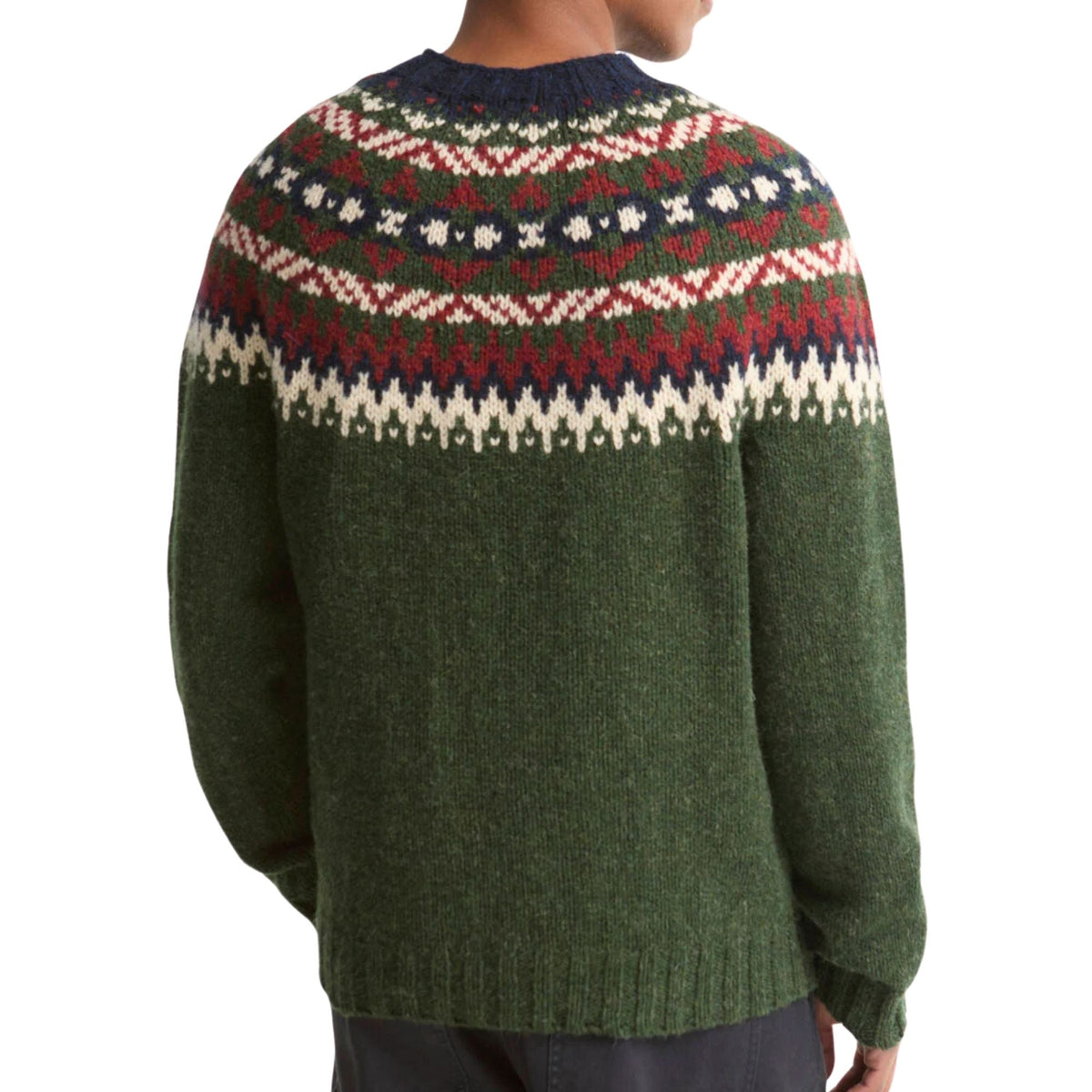 Barbour Scottish Made Fair Isle Crew Neck Jumper - Green