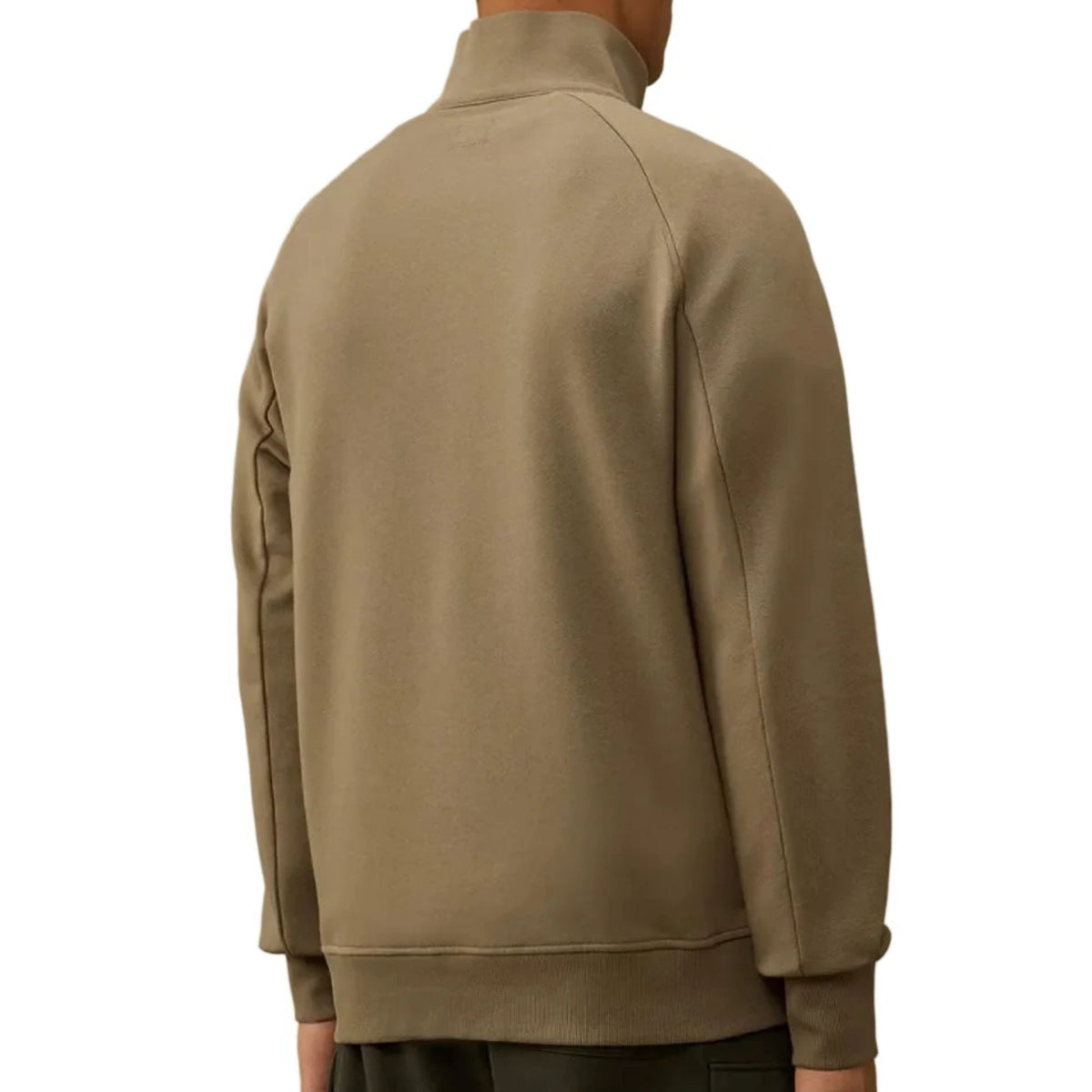 C.P. Company Diagonal Raised Fleece Lens Half Zip Sweatshirt - Ermine