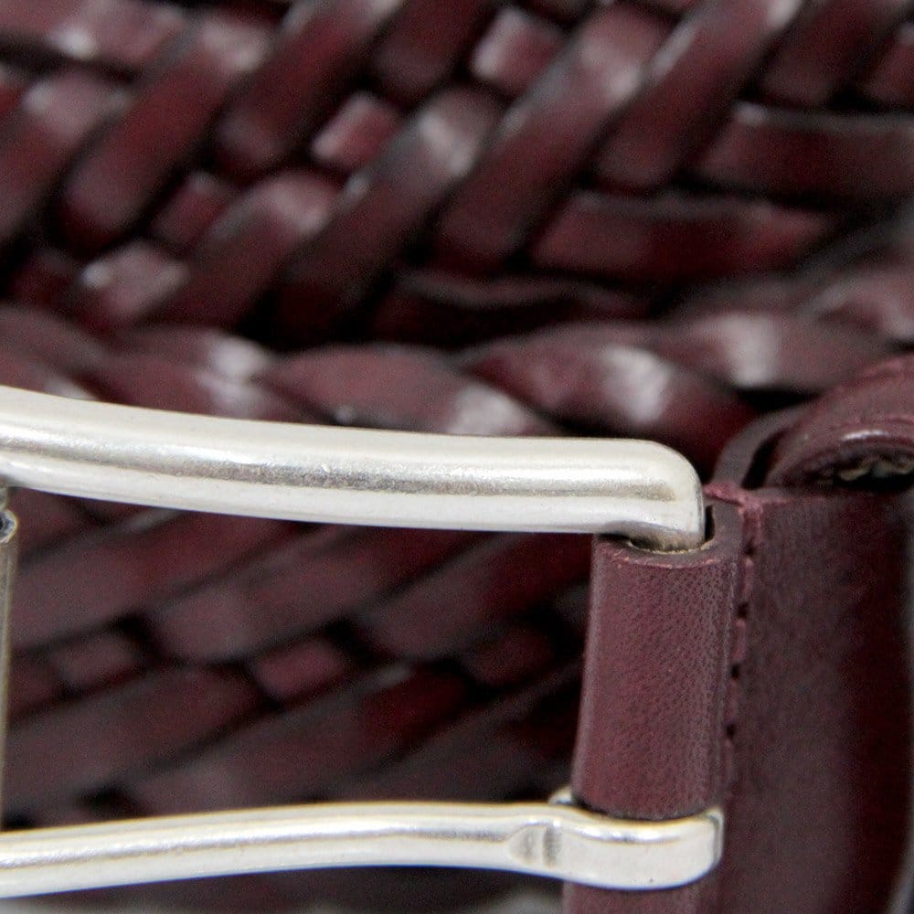 Anderson's Belts Braided Leather Belt - Bordeaux