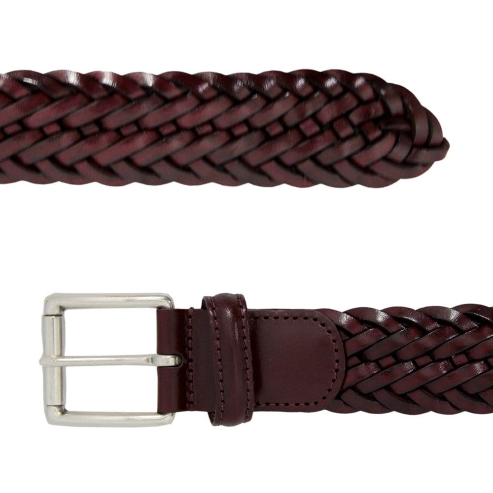 Anderson's Belts Braided Leather Belt - Bordeaux