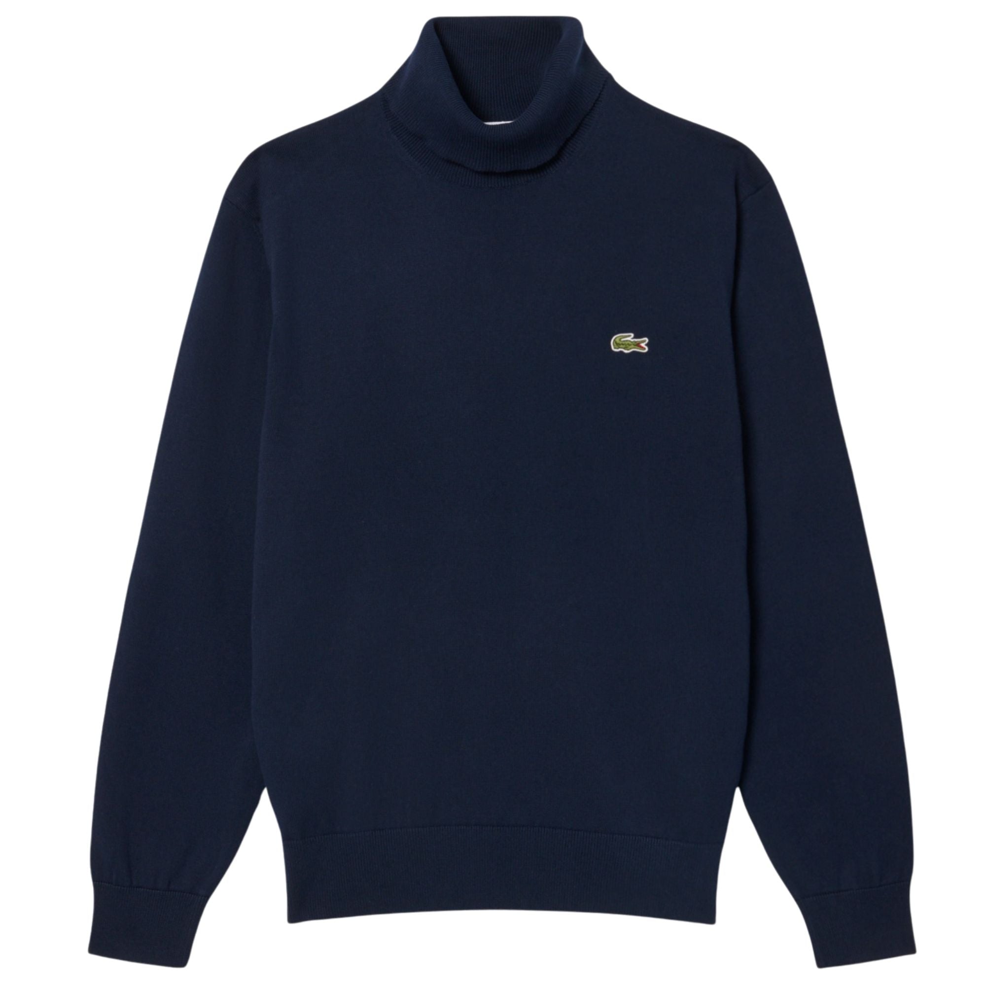 Lacoste Cotton Jersey Roll Neck Sweater - Navy