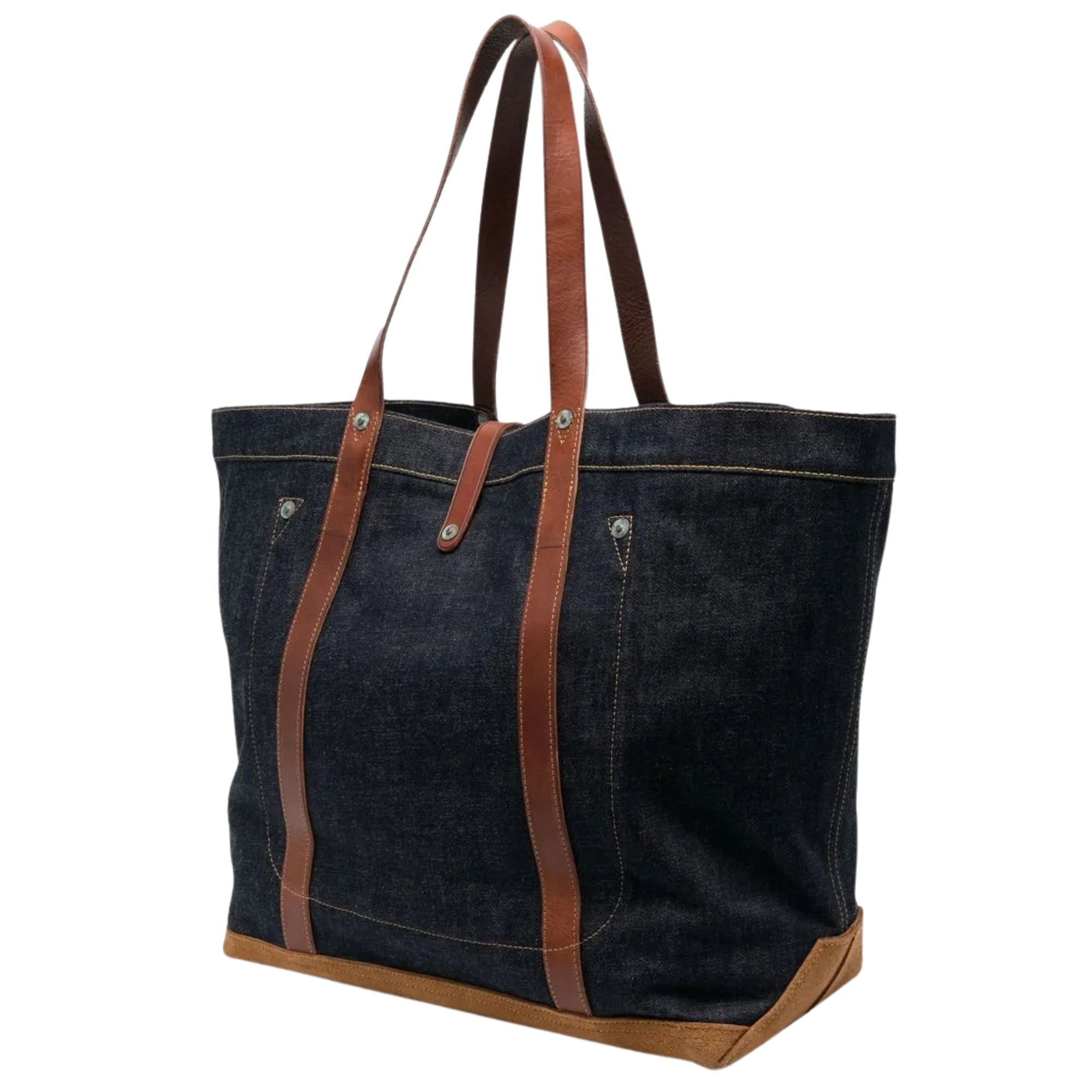 RRL by Ralph Lauren Leather-Trim Denim Tote - Indigo