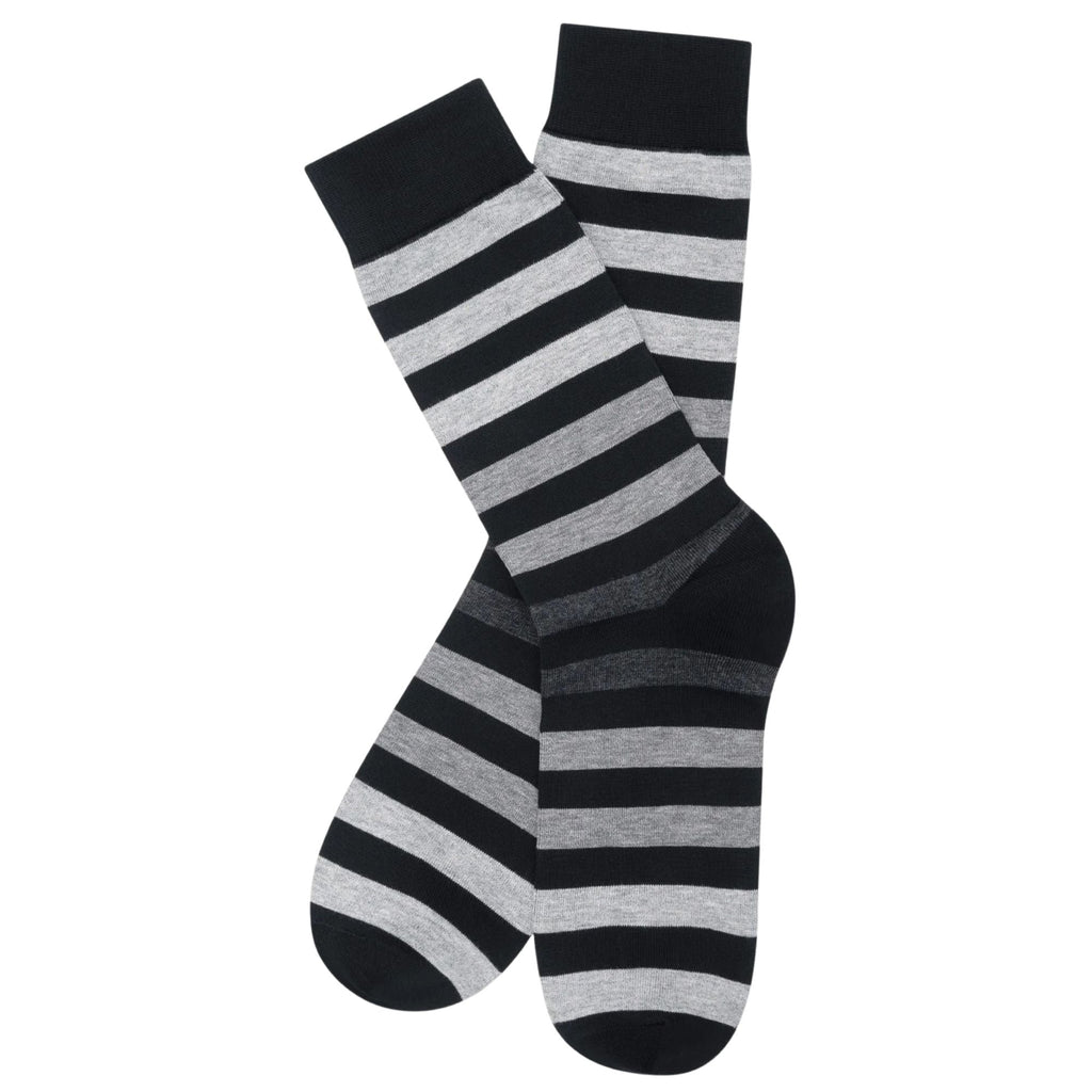 Stuarts London Brian Oak Block Stripe Socks - Black