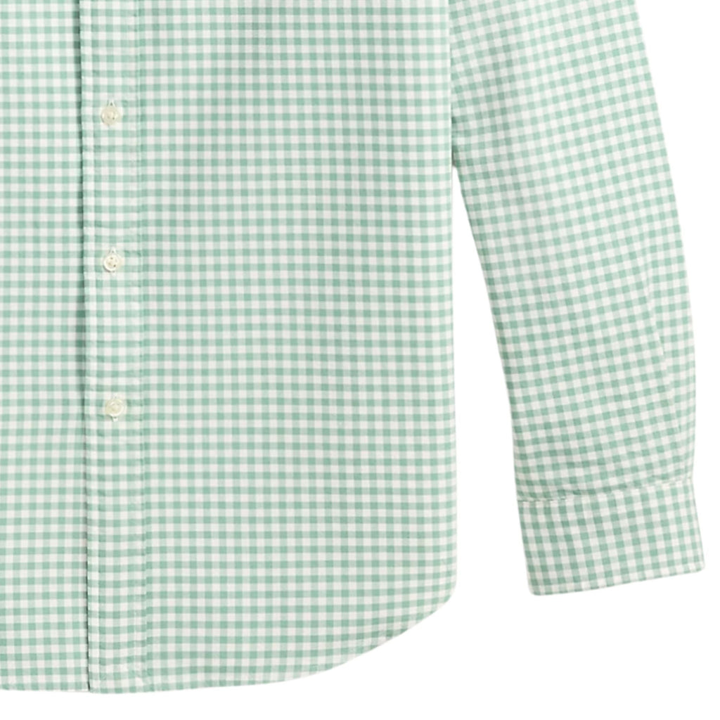 Polo Ralph Lauren Custom Fit Gingham Oxford Shirt - Faded Mint White