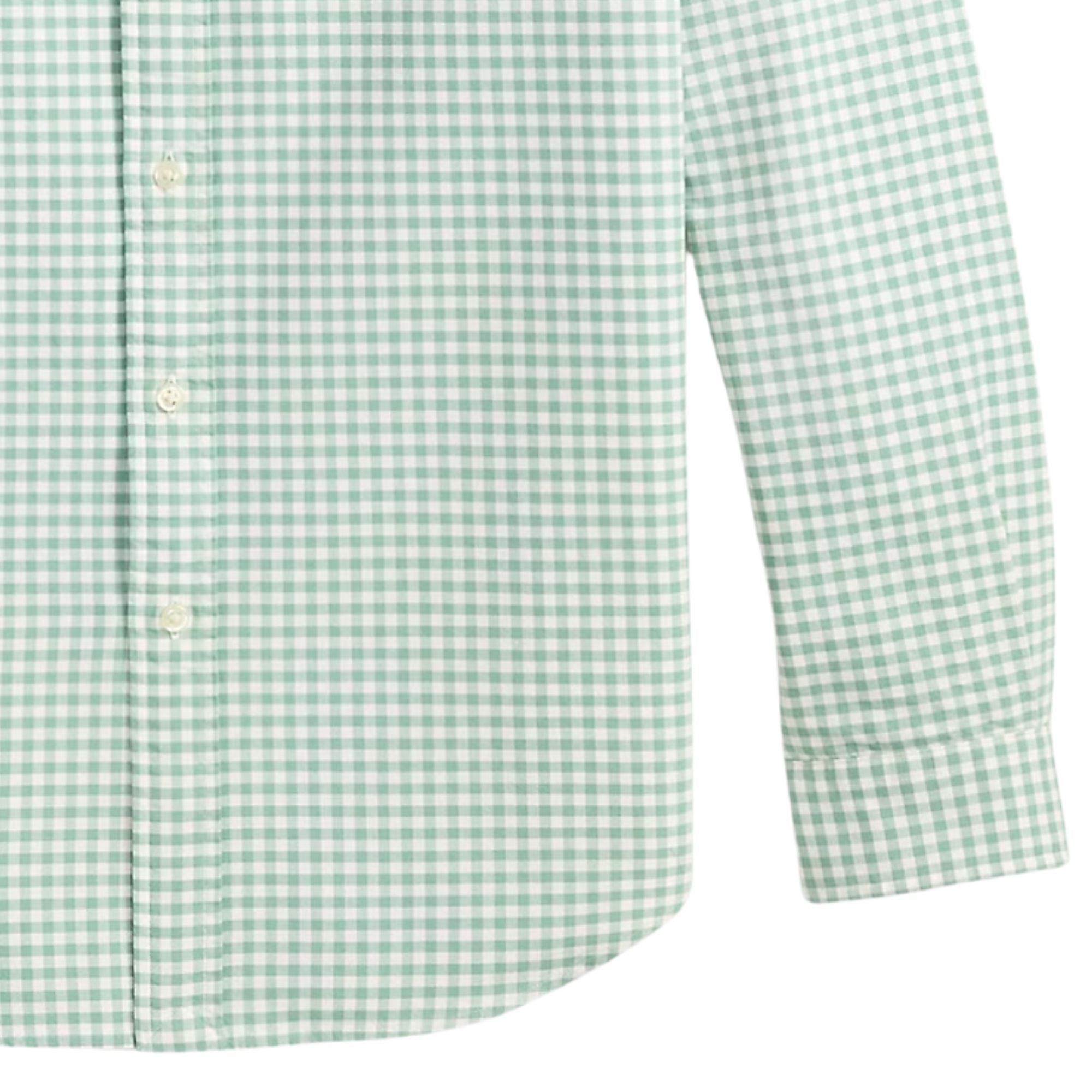 Polo Ralph Lauren Custom Fit Gingham Oxford Shirt - Faded Mint White
