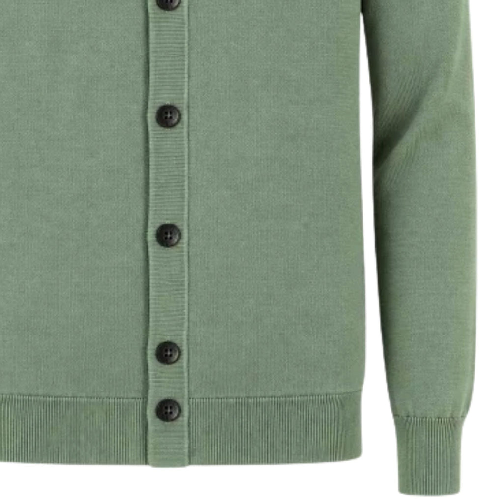 Gabicci Vintage Azima Long Sleeve Plain Knit Button Thru - Khaki