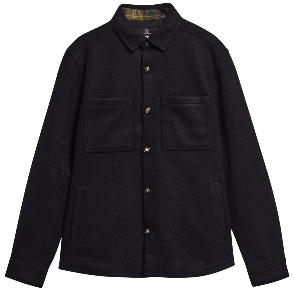 Barbour Marltown Tailored Wool Blend Overshirt - Navy Marl